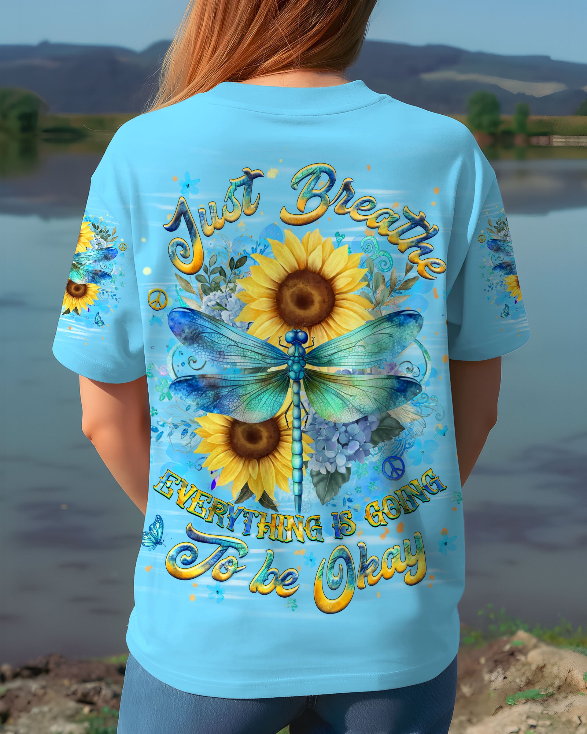 JUST BREATHE DRAGONFLY ALL OVER PRINT - YHHG2909254