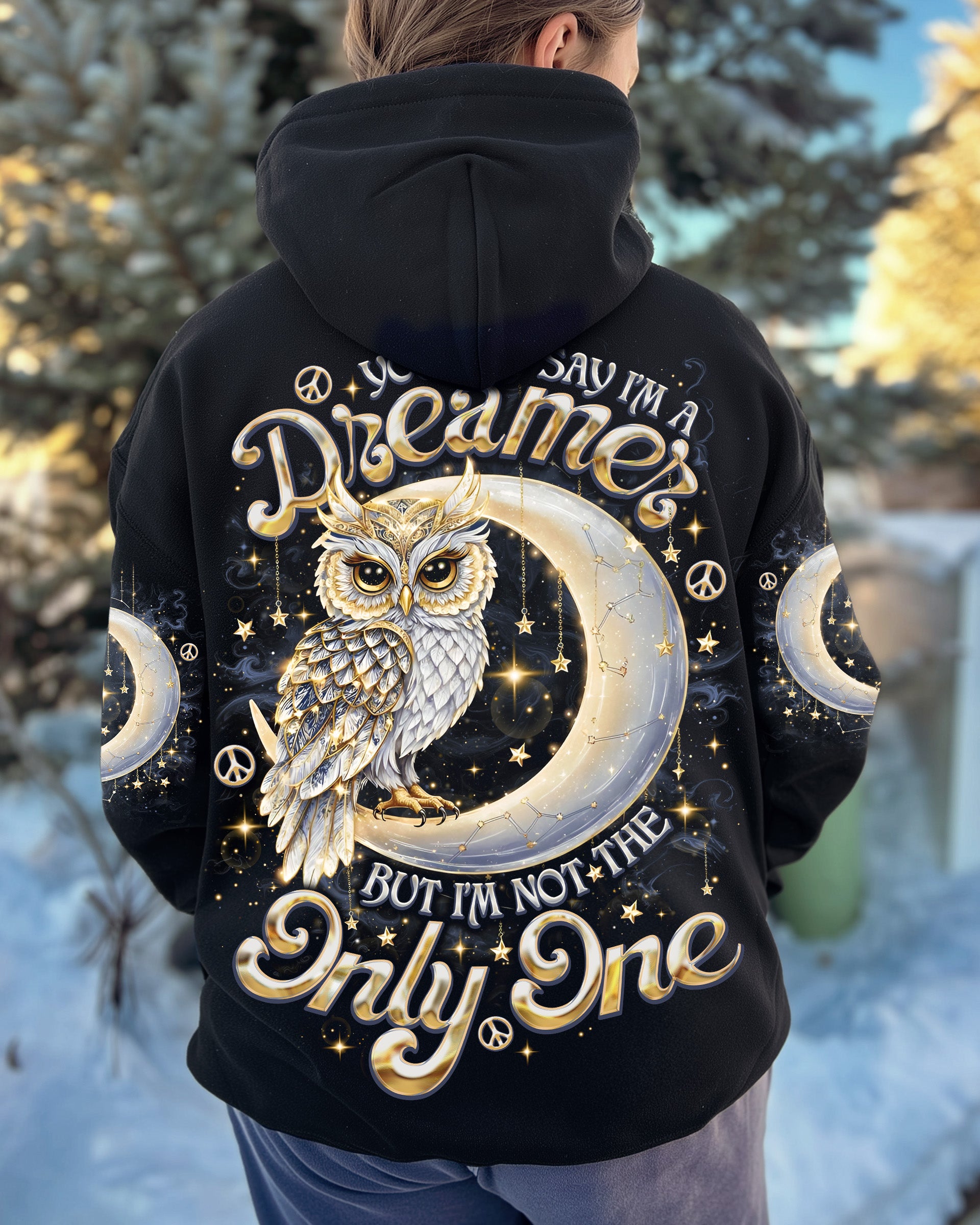 YOU MAY SAY I'M A DREAMER OWL MOON ALL OVER PRINT   - TLNO2108251