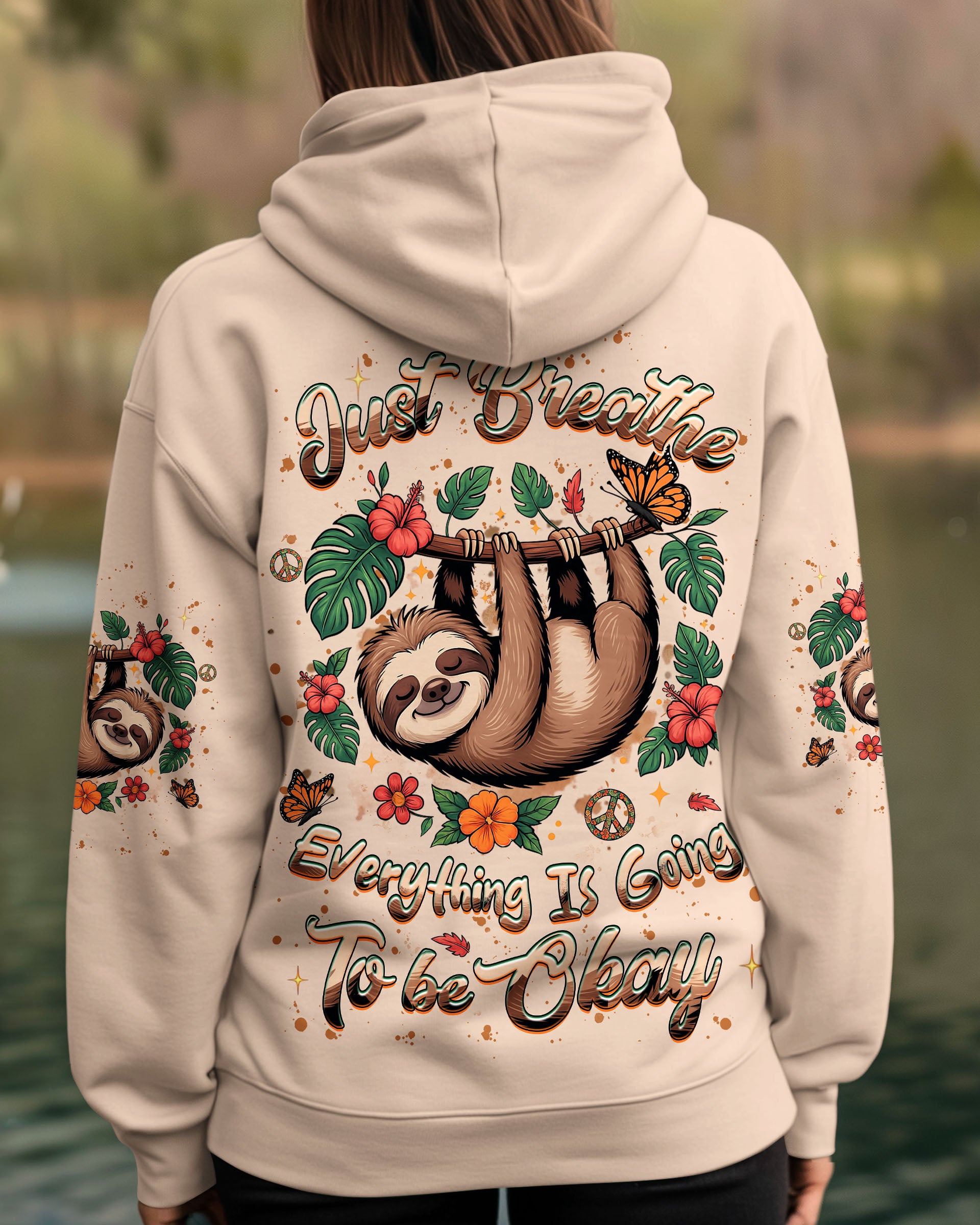JUST BREATHE SLOTH ALL OVER PRINT - YHHG1509251
