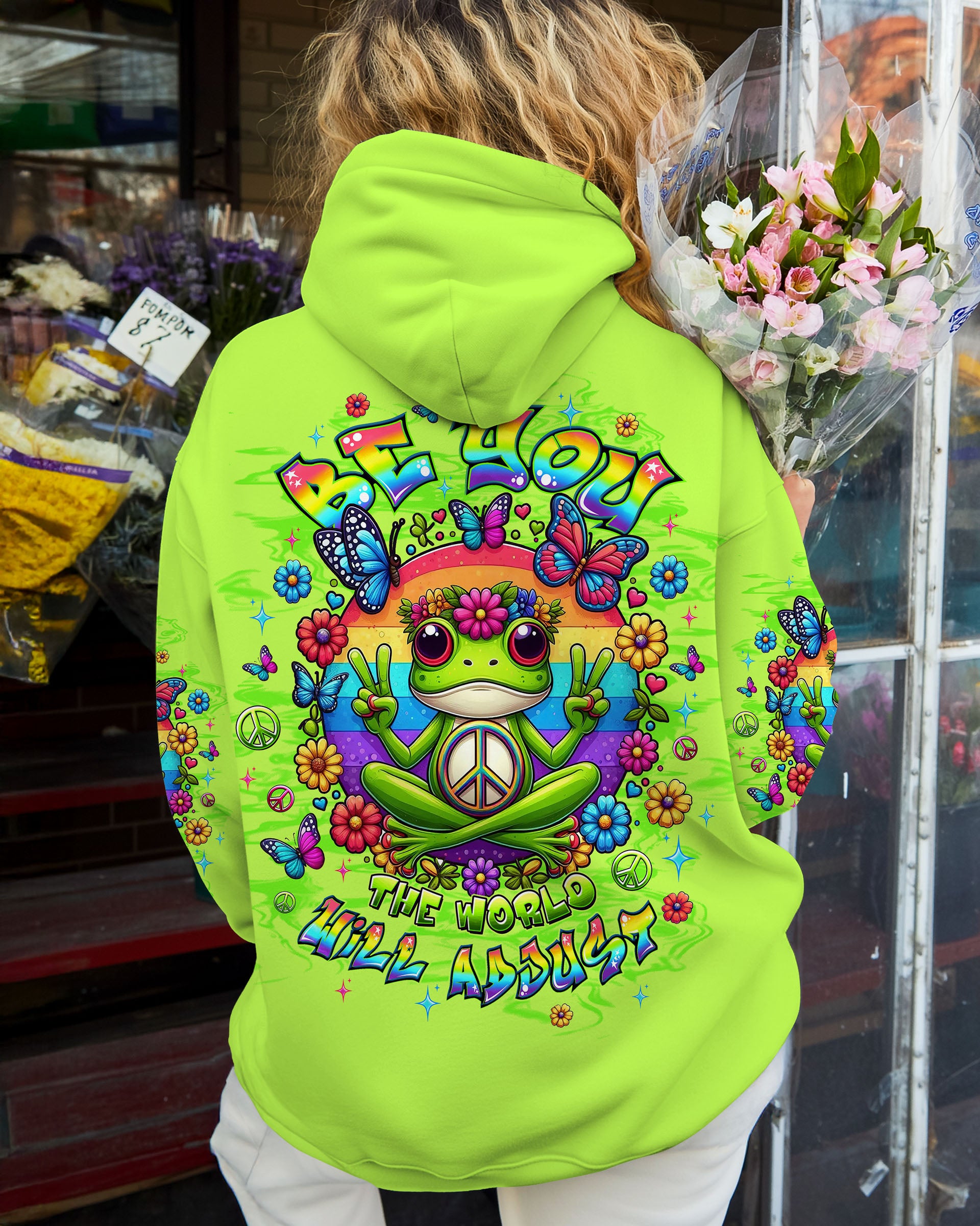 BE YOU THE WORLD WILL ADJUST FROG ALL OVER PRINT - TLTW2108251