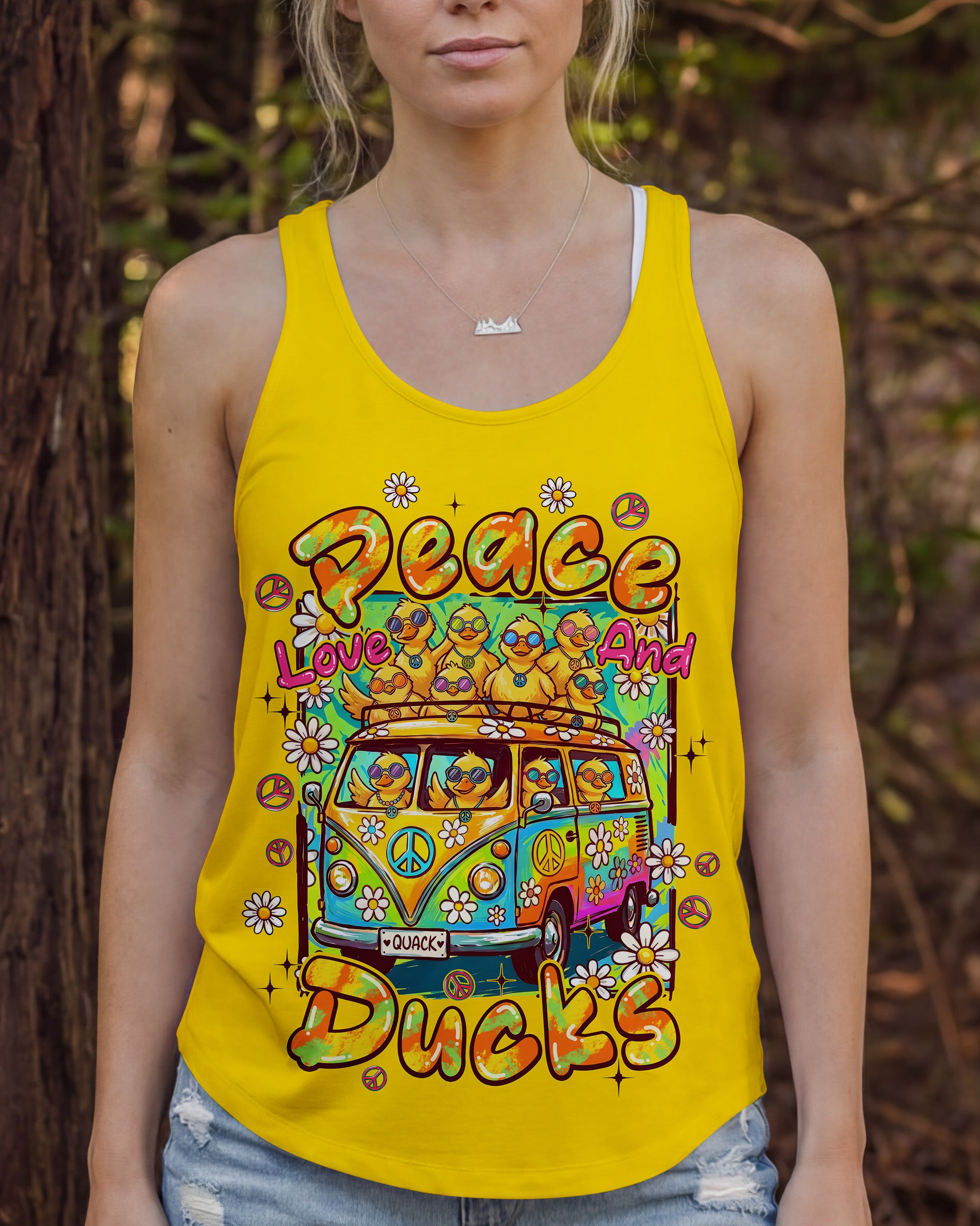 PEACE LOVE AND DUCKS ALL OVER PRINT - TYPQ2407263