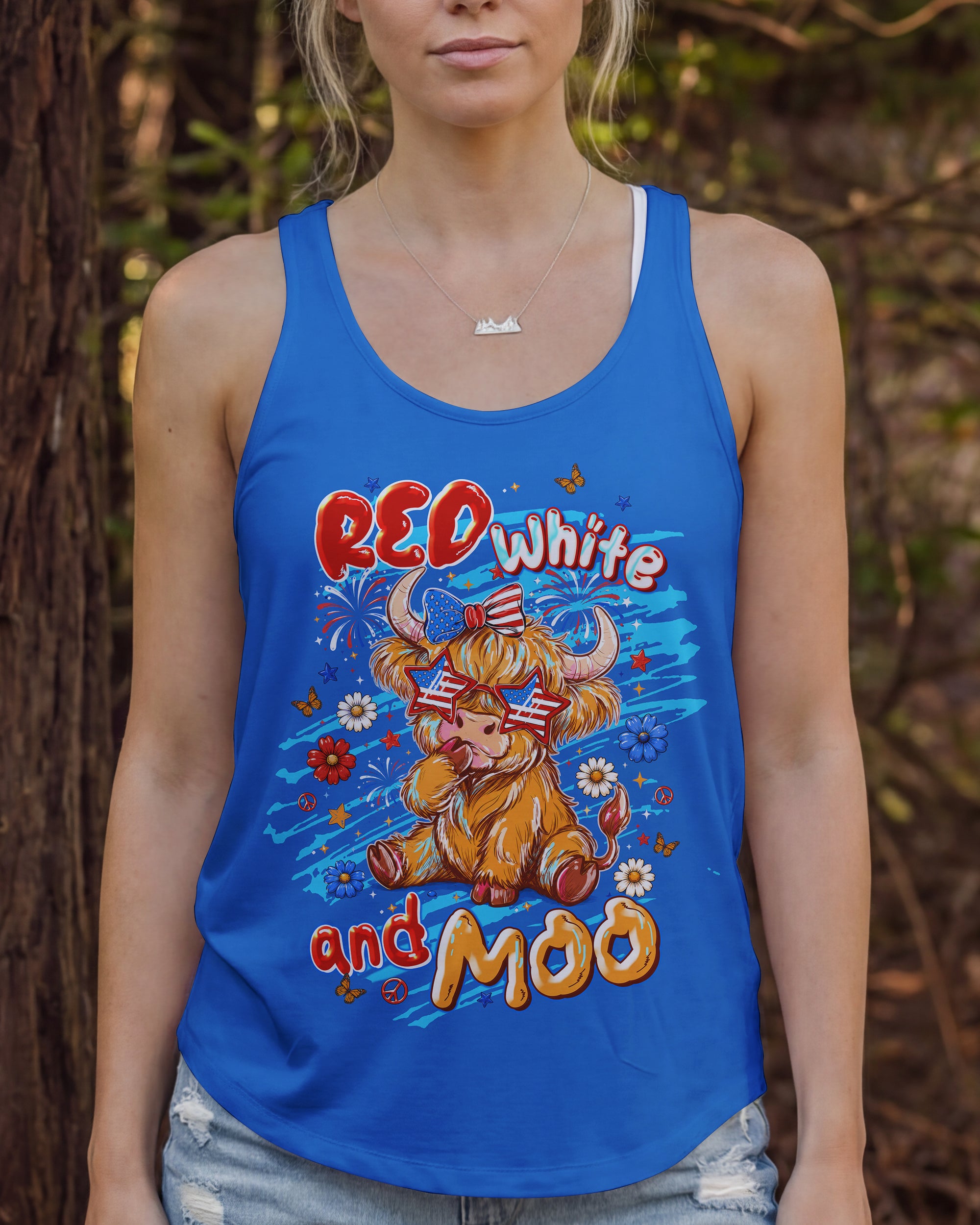 RED WHITE AND MOO COW ALL OVER PRINT   - TLTW0506262