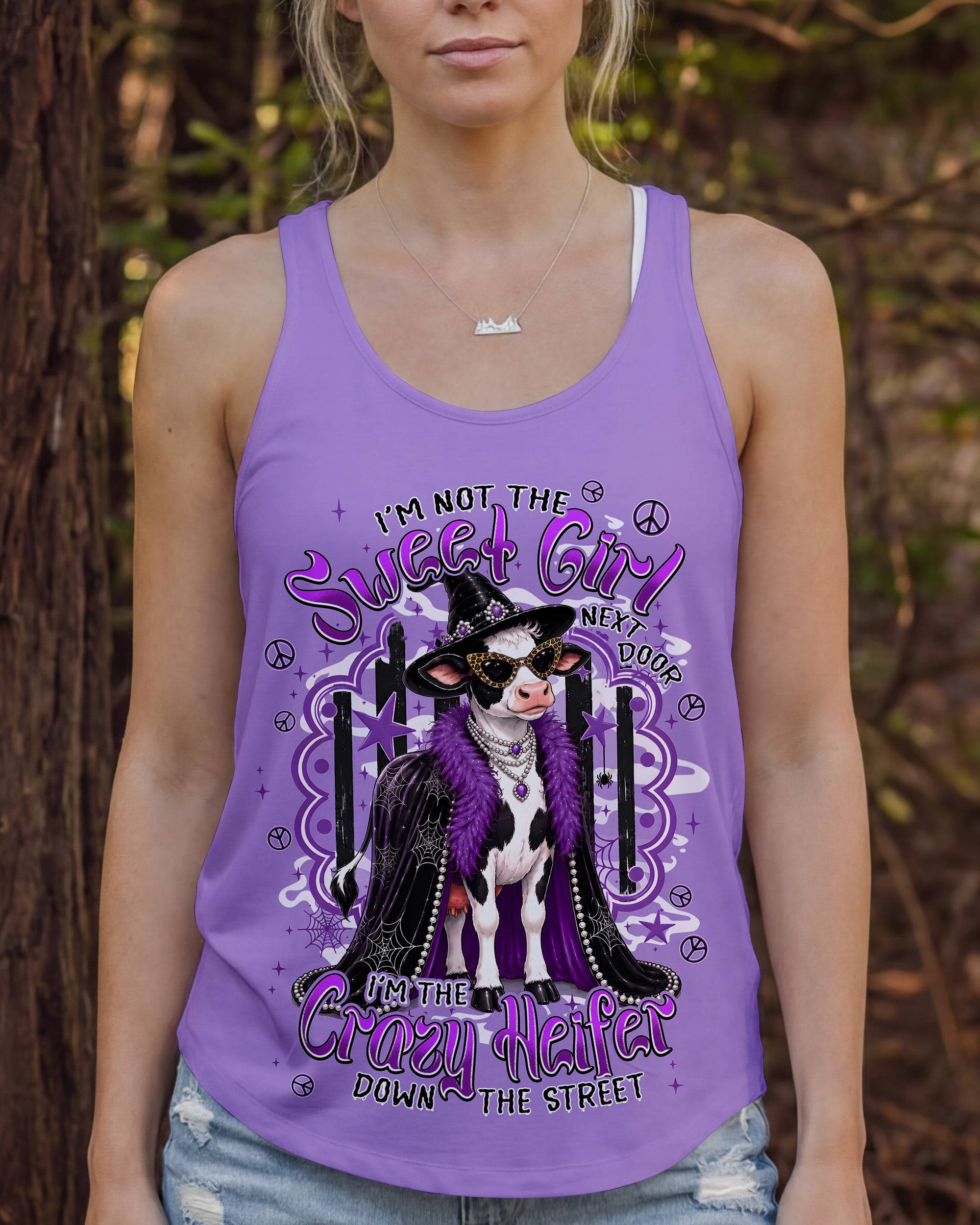 I'M THE CRAZY HEIFER HALLOWEEN COW ALL OVER PRINT - TYPQ1707262