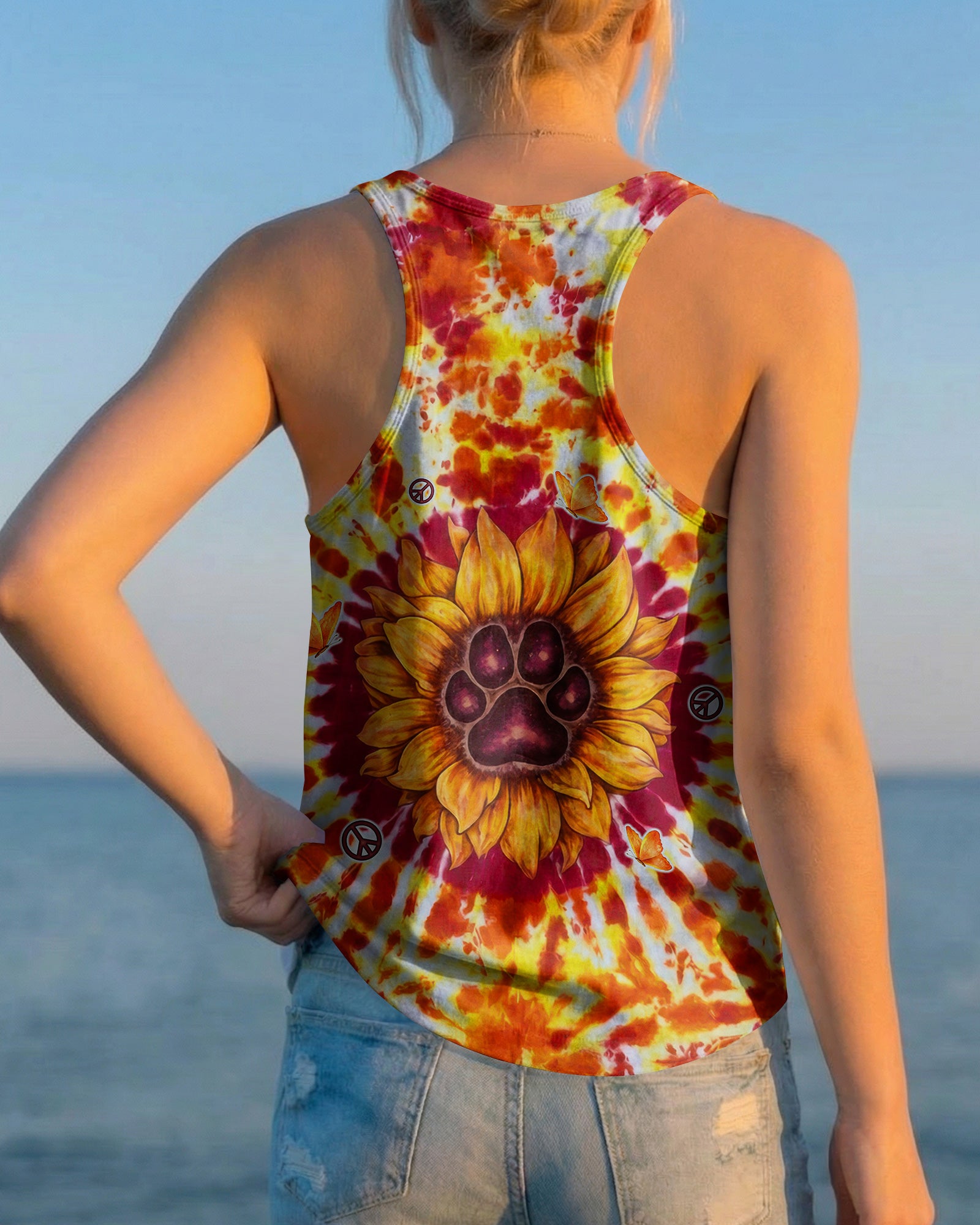YOU ARE MY SUNSHINE PAW PRINT SUNFLOWER BURST ALL OVER PRINT  - TLTW3006264