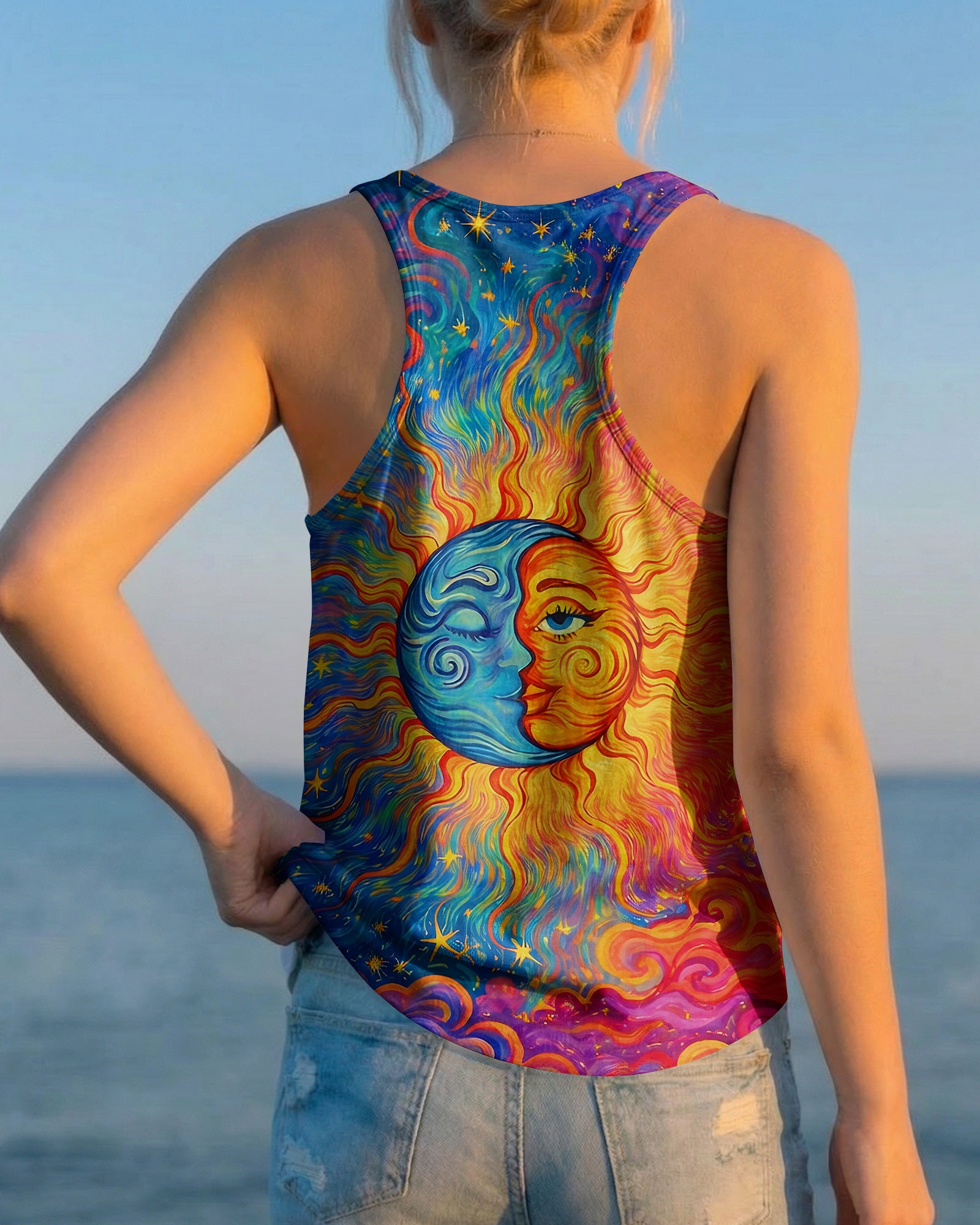 HIPPIE SUN MOON ART ALL OVER PRINT - TLNO2602261
