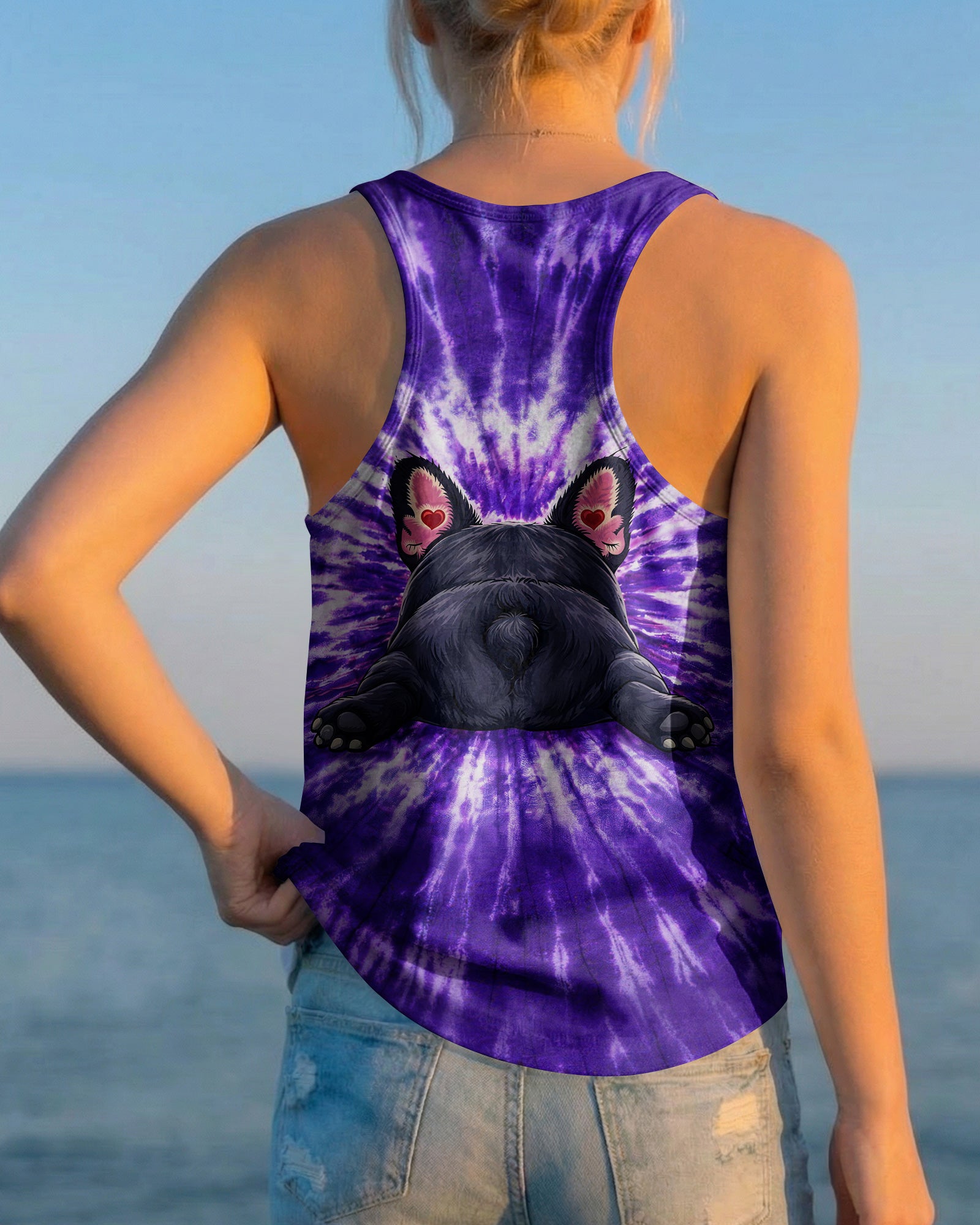 FRENCH BULLDOG PURPLE SWIRL ALL OVER PRINT - TLHG0903262