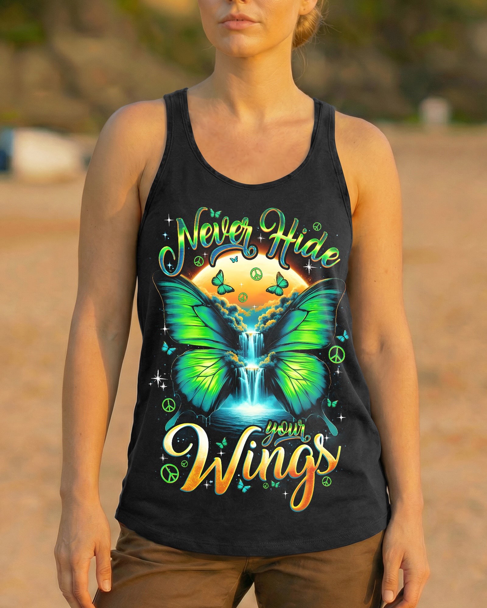 NEVER HIDE YOUR WINGS BUTTERFLY ALL OVER PRINT - TYQY0902262