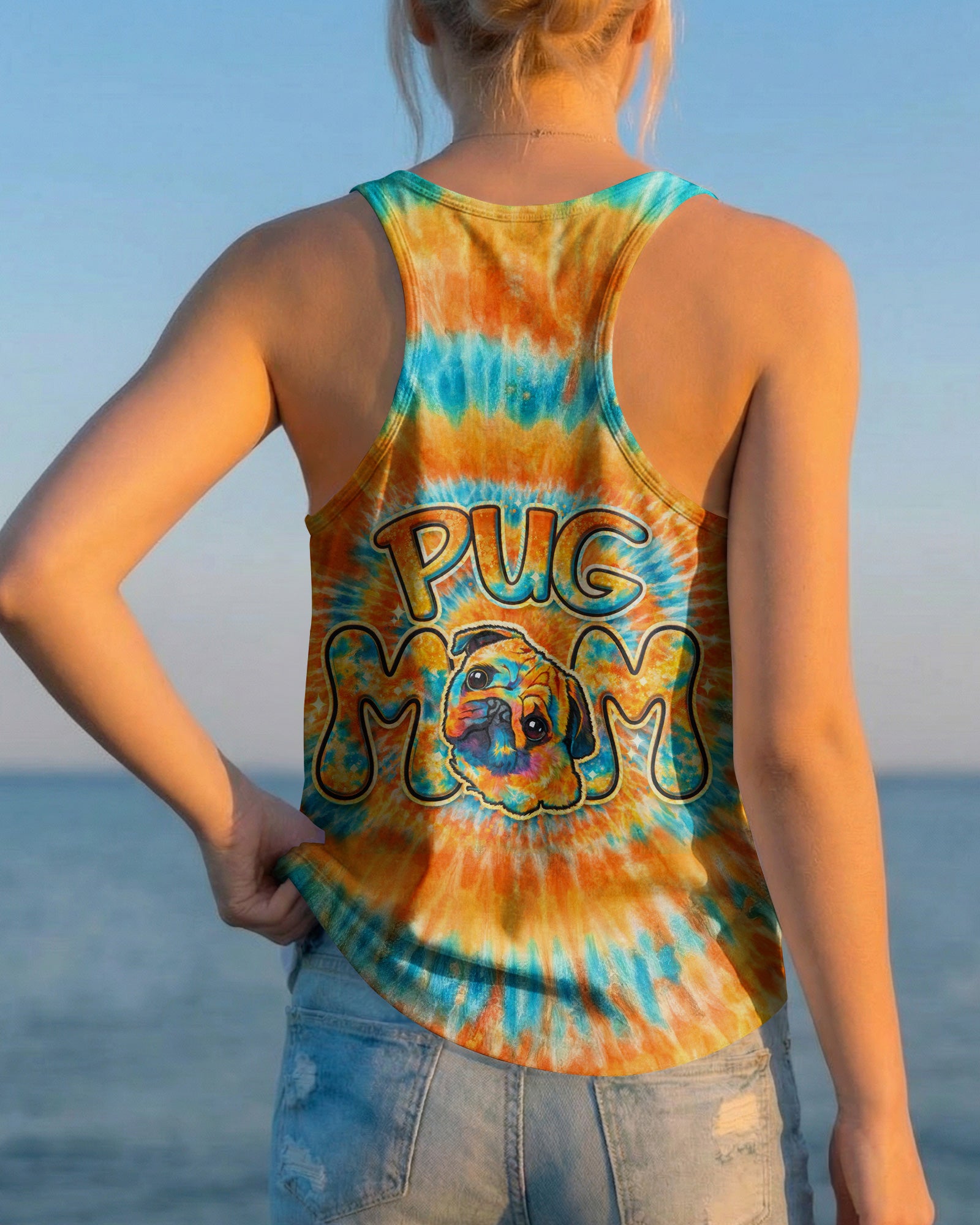 PUG MOM DOG  SWIRL ALL OVER PRINT - TLTW2702263