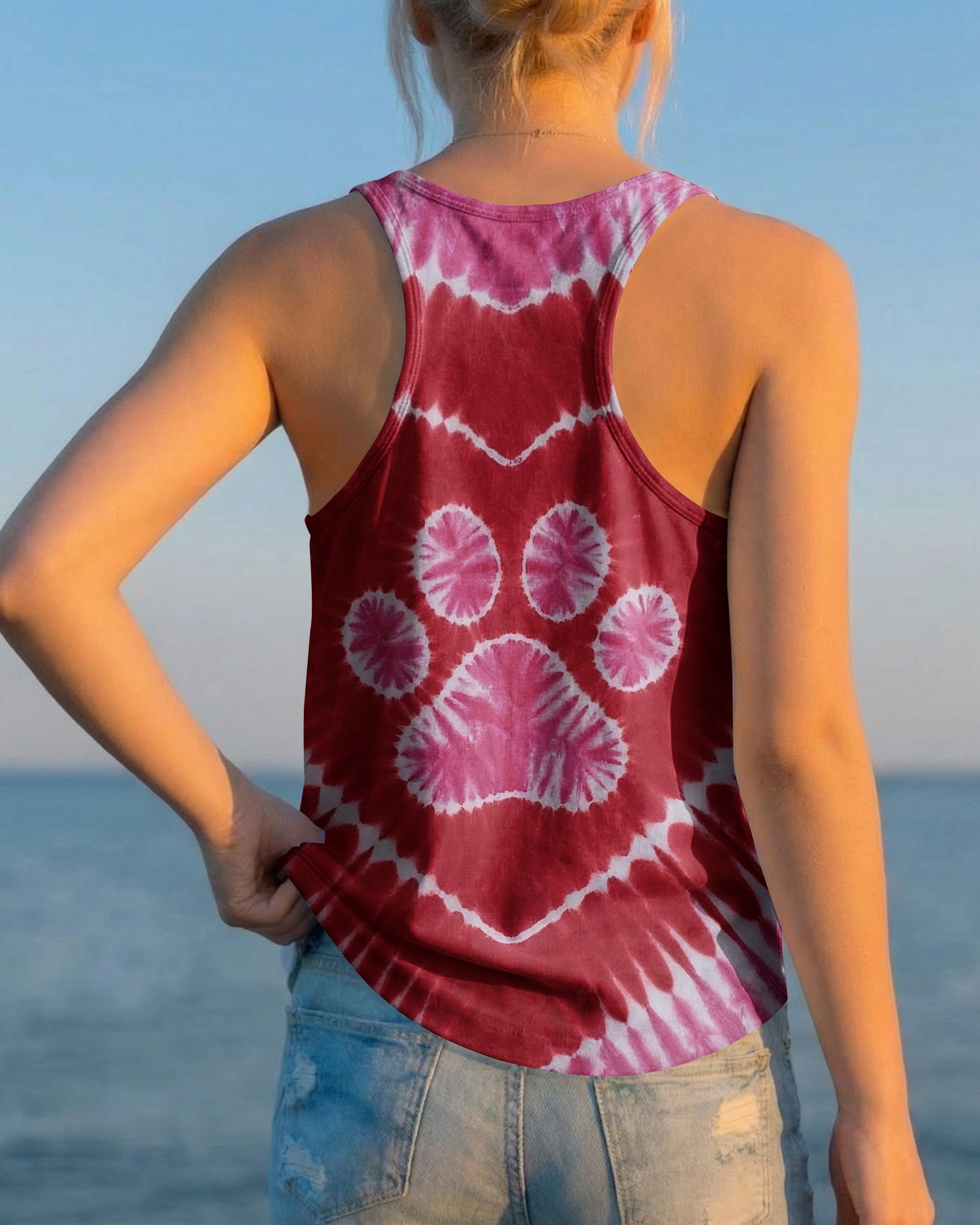 RED PINK PAW HEART ALL OVER PRINT - TYPQ0703261