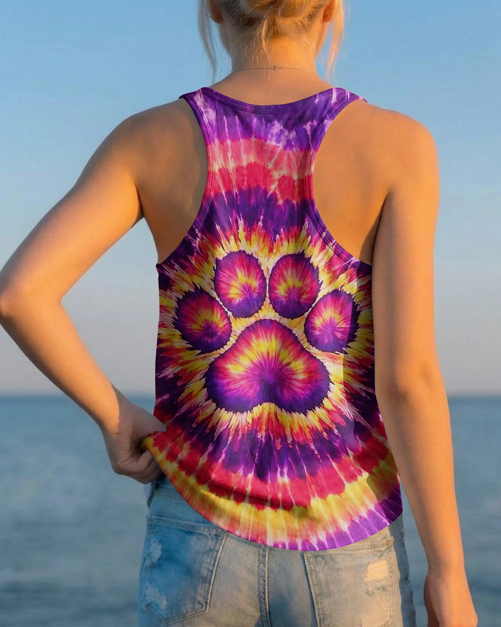PAW PRINT SUNSET SWIRL ALL OVER PRINT - TLNT2602261