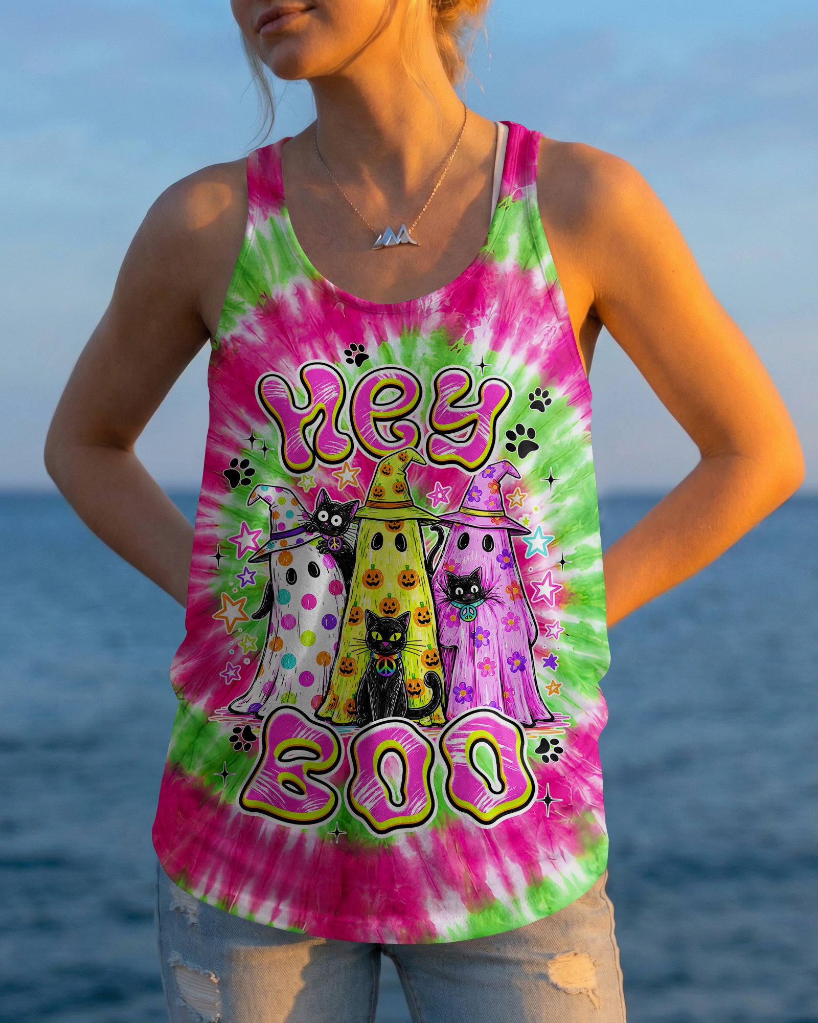 HEY BOO CATS HALLOWEEN ALL OVER PRINT - TYPQ2707261