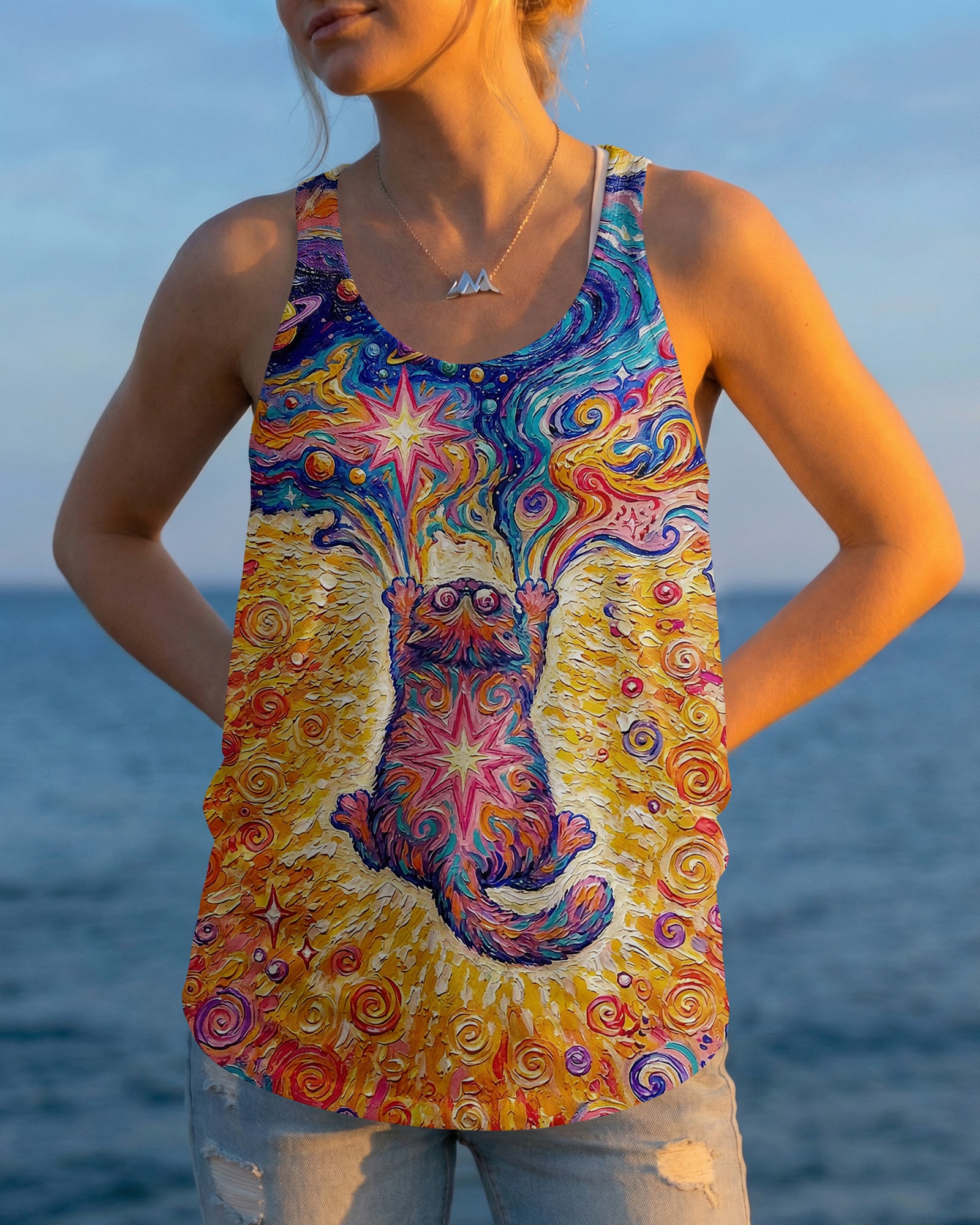 GALAXY CAT BURST SWIRL ALL OVER PRINT - TM0604261