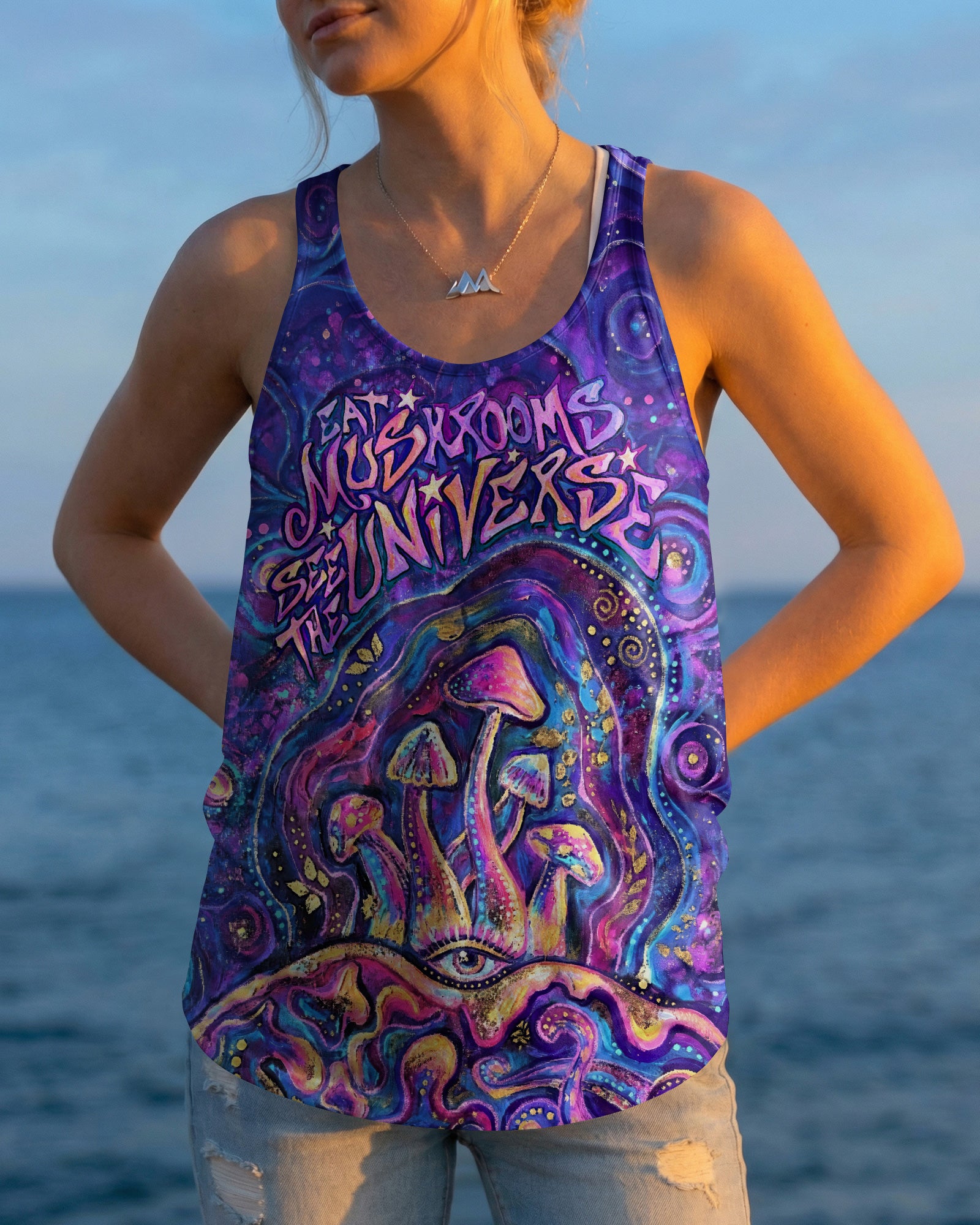 EAT MUSHROOMS SEE THE UNIVERSE SWIRL ALL OVER PRINT - RI3003262