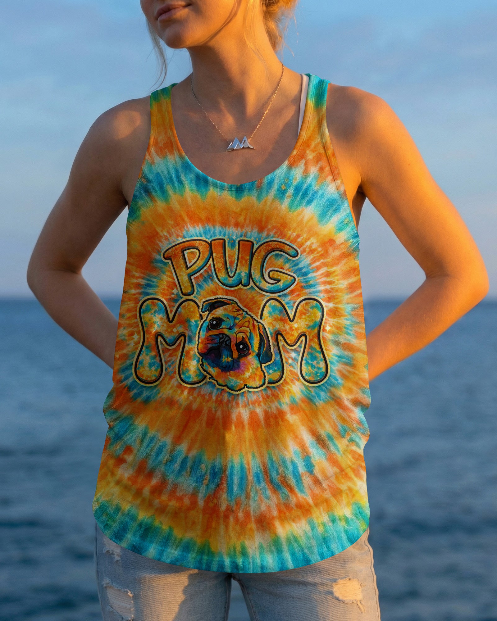PUG MOM DOG  SWIRL ALL OVER PRINT - TLTW2702263