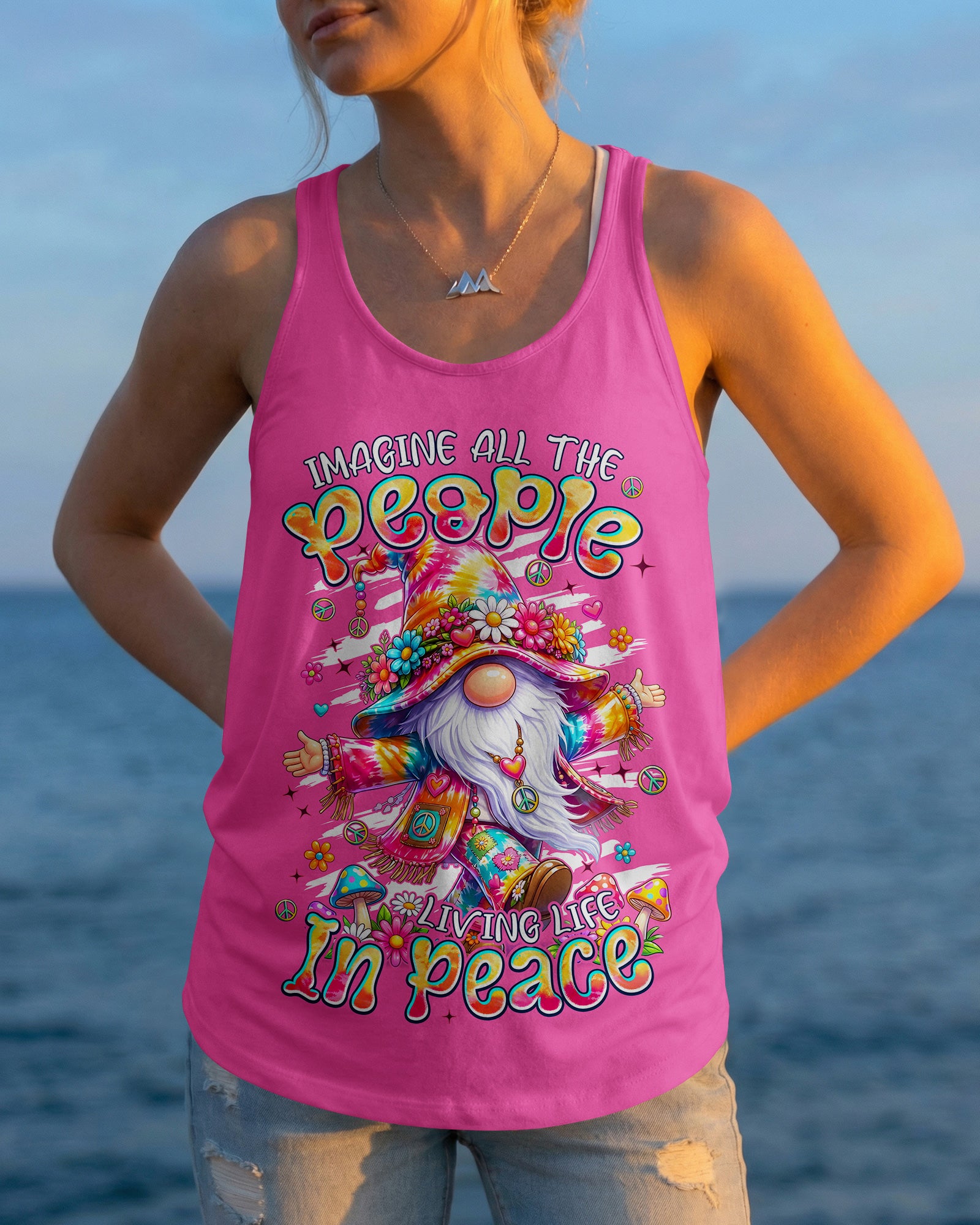 IMAGINE ALL THE PEOPLE LIVING LIFE IN PEACE GNOME ALL OVER PRINT - TYPQ2907262