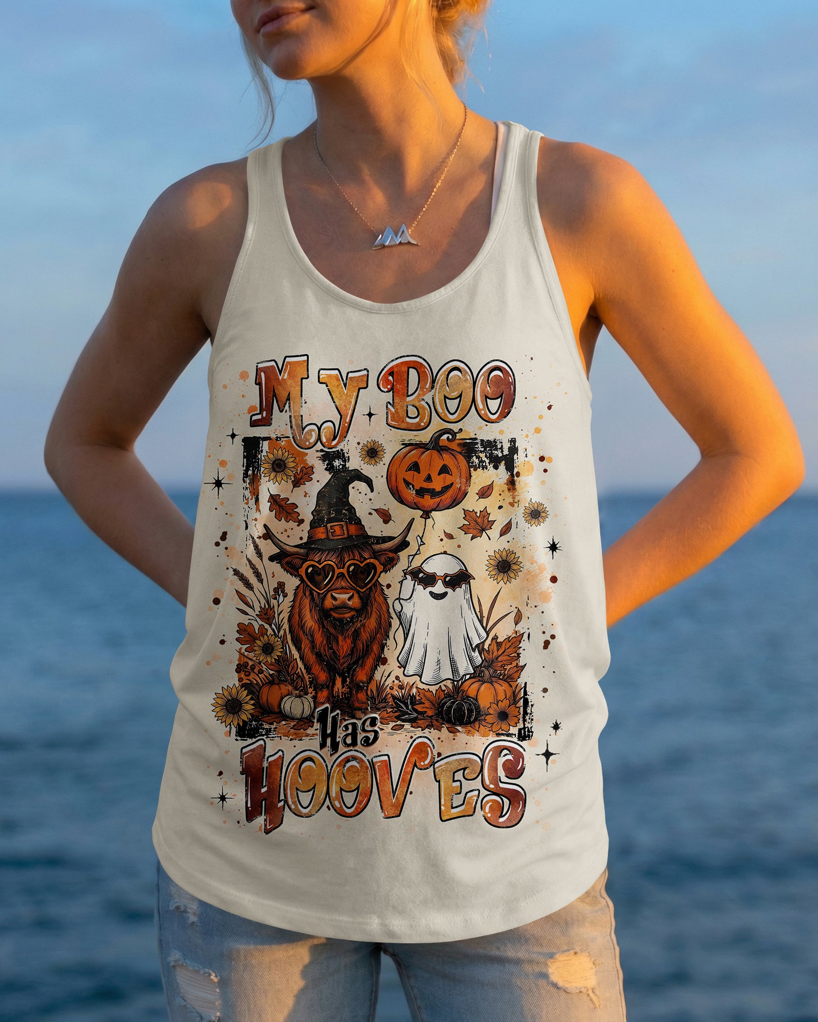 MY BOO HAS HOOVES HIGHLAND COW HALLOWEEN ALL OVER PRINT - TLHG2207262
