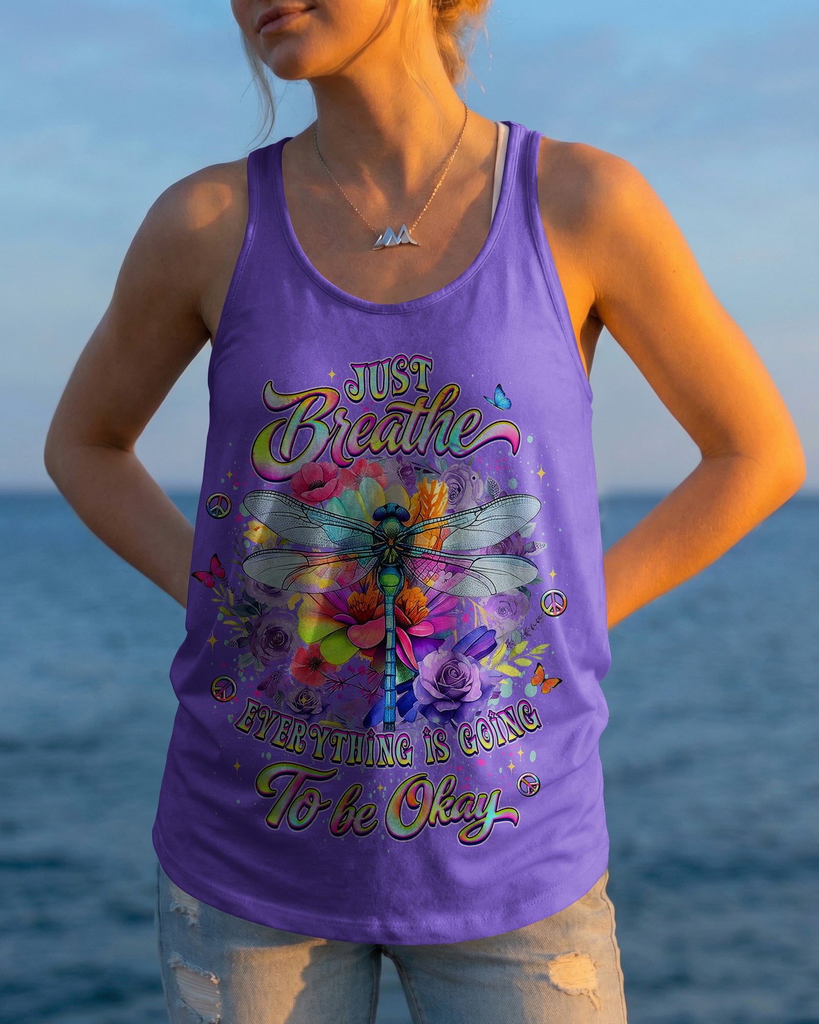 JUST BREATHE DRAGONFLY ALL OVER PRINT - YHLT0902262