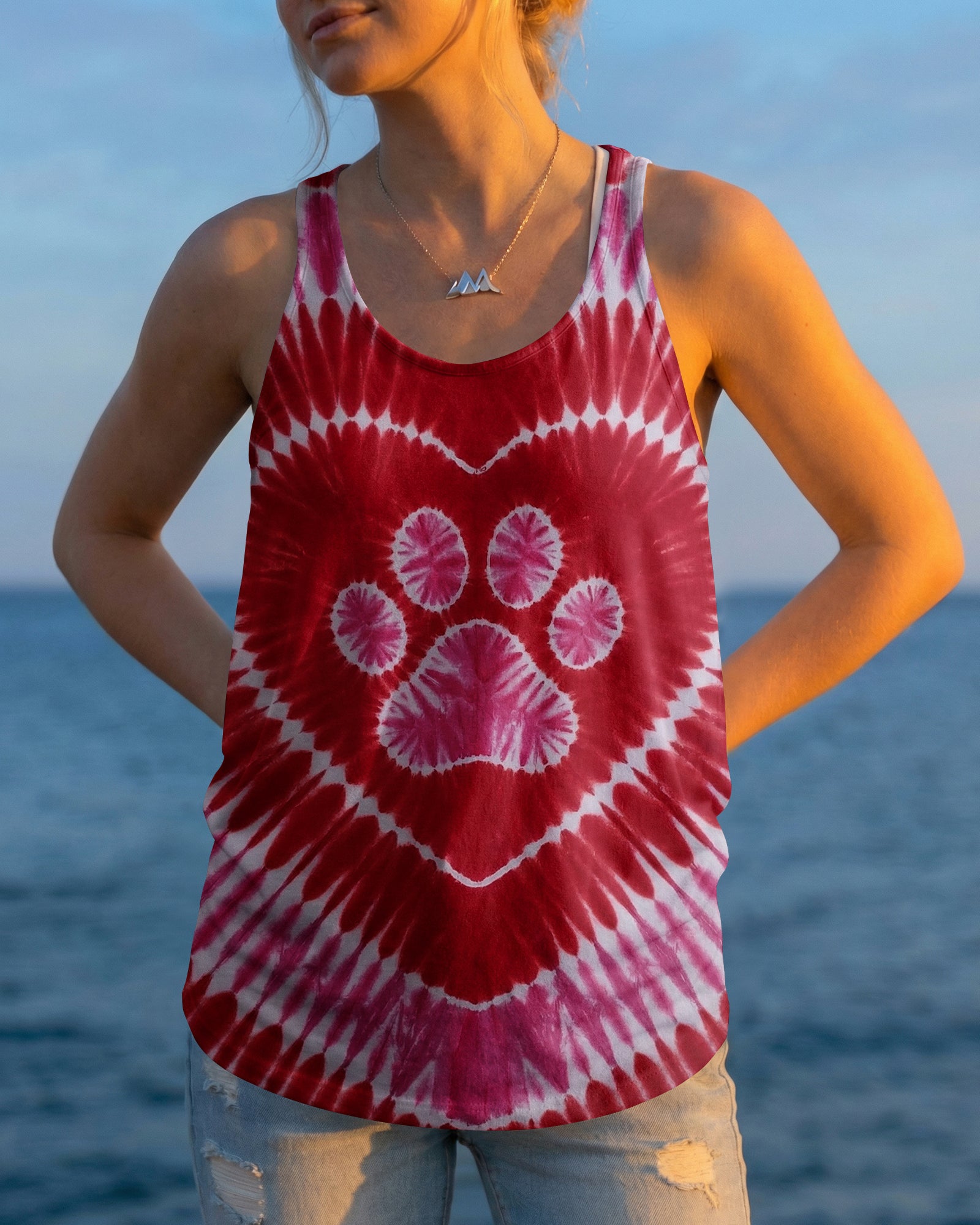 RED PINK PAW HEART ALL OVER PRINT - TYPQ0703261