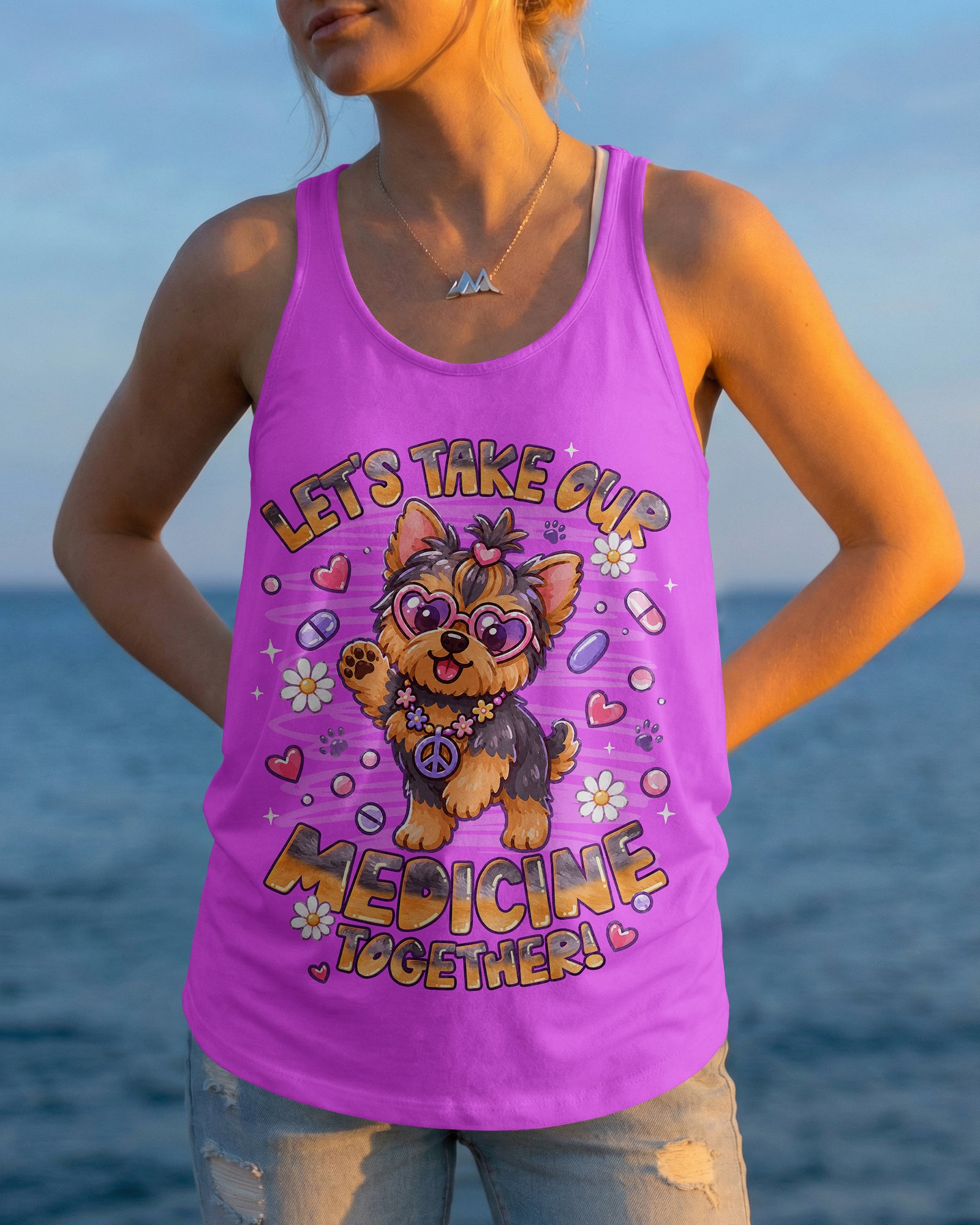 LET'S TAKE OUR MEDICINE YORKIE DOG ALL OVER PRINT - TLNT0907262