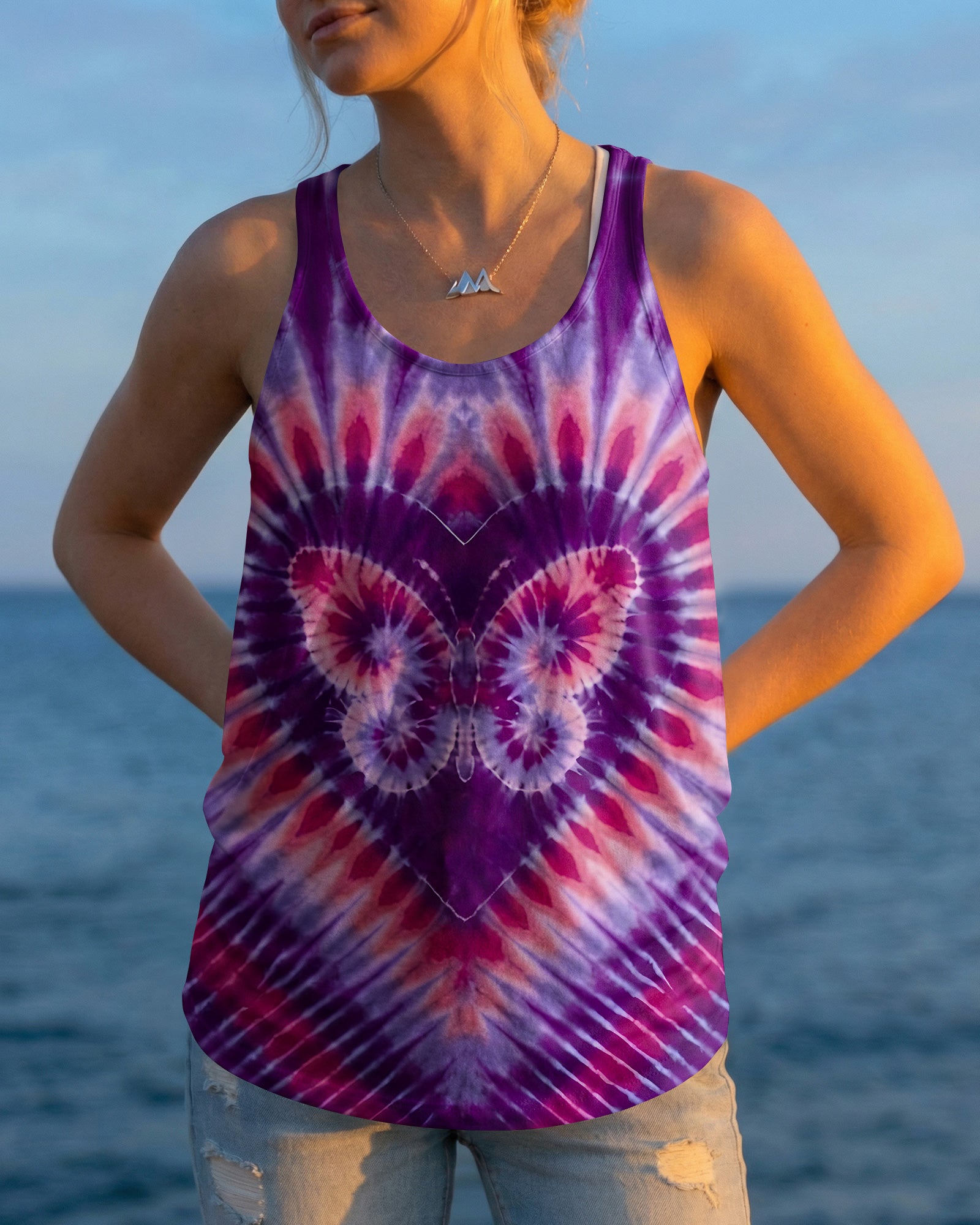 PURPLE BUTTERFLY HEART ALL OVER PRINT - TYQY1603261