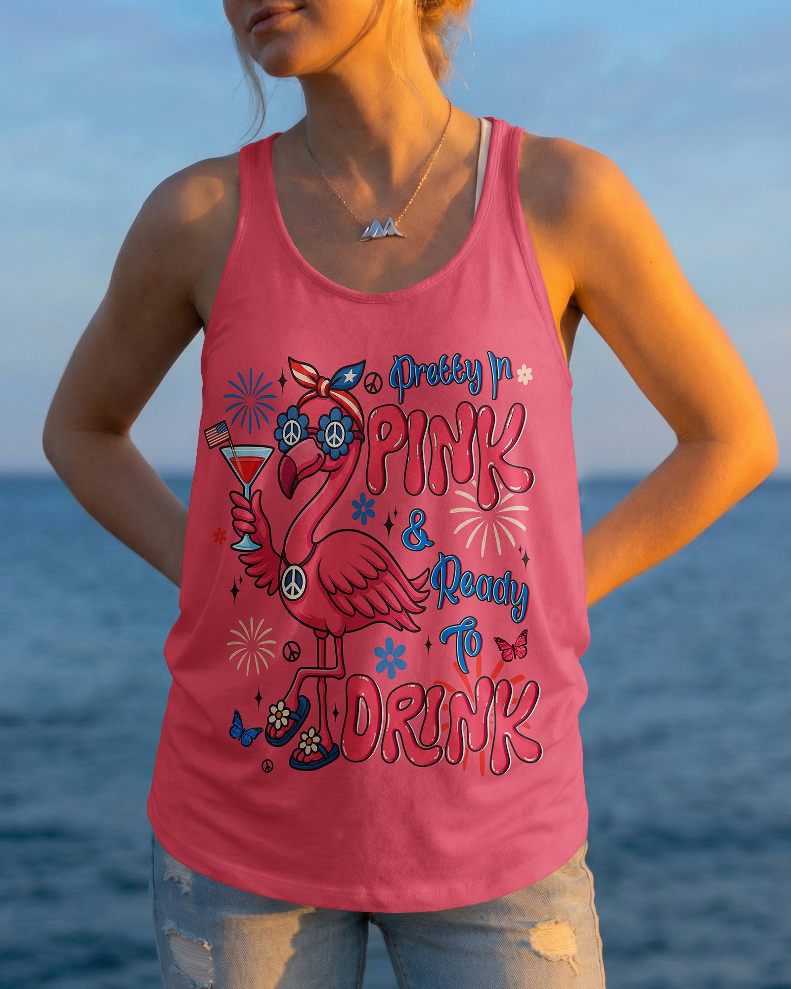 PRETTY IN PINK FLAMINGO ALL OVER PRINT - TYLN0304261