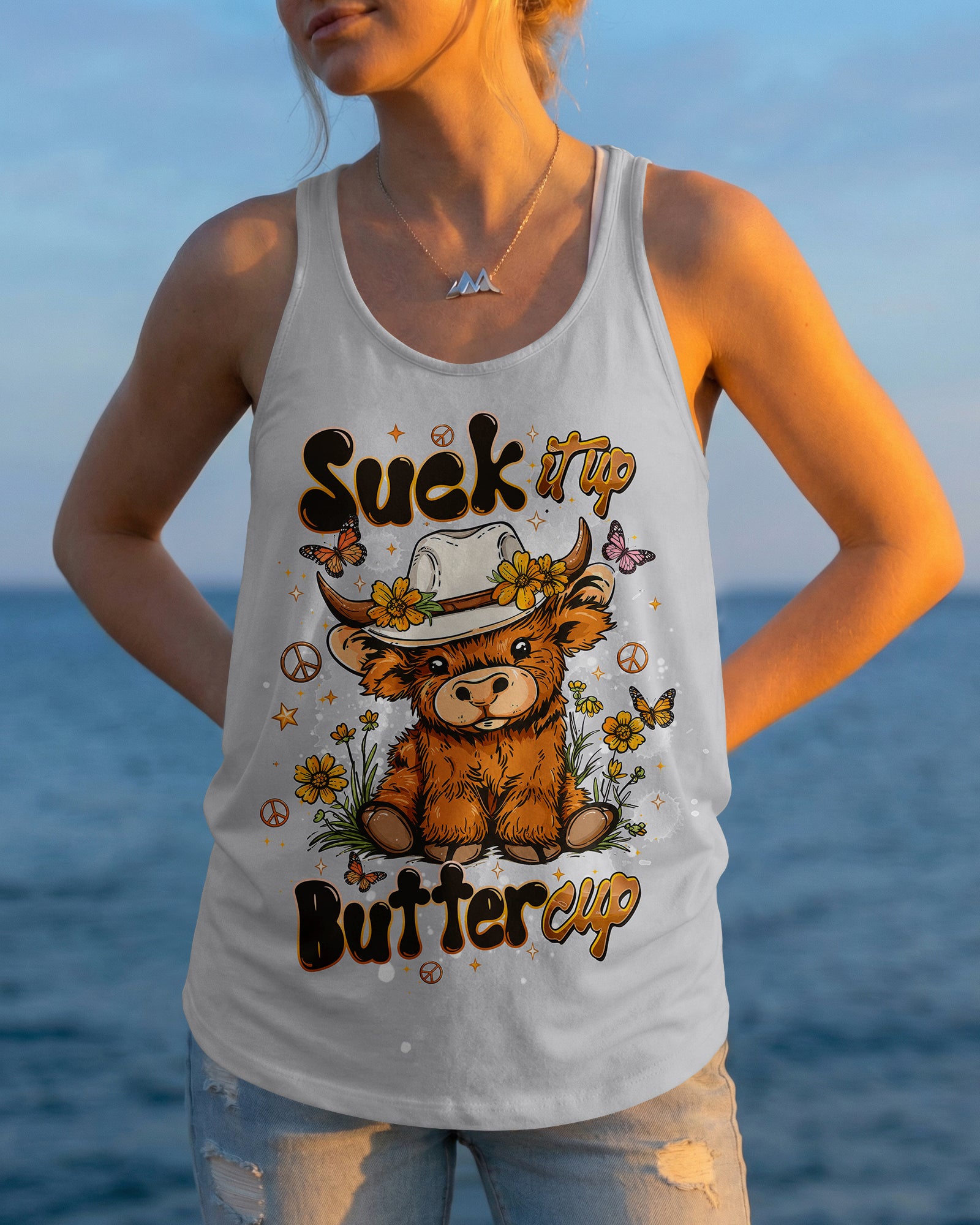 SUCK IT UP BUTTERCUP HIGHLAND COW ALL OVER PRINT  - TLTW1006262
