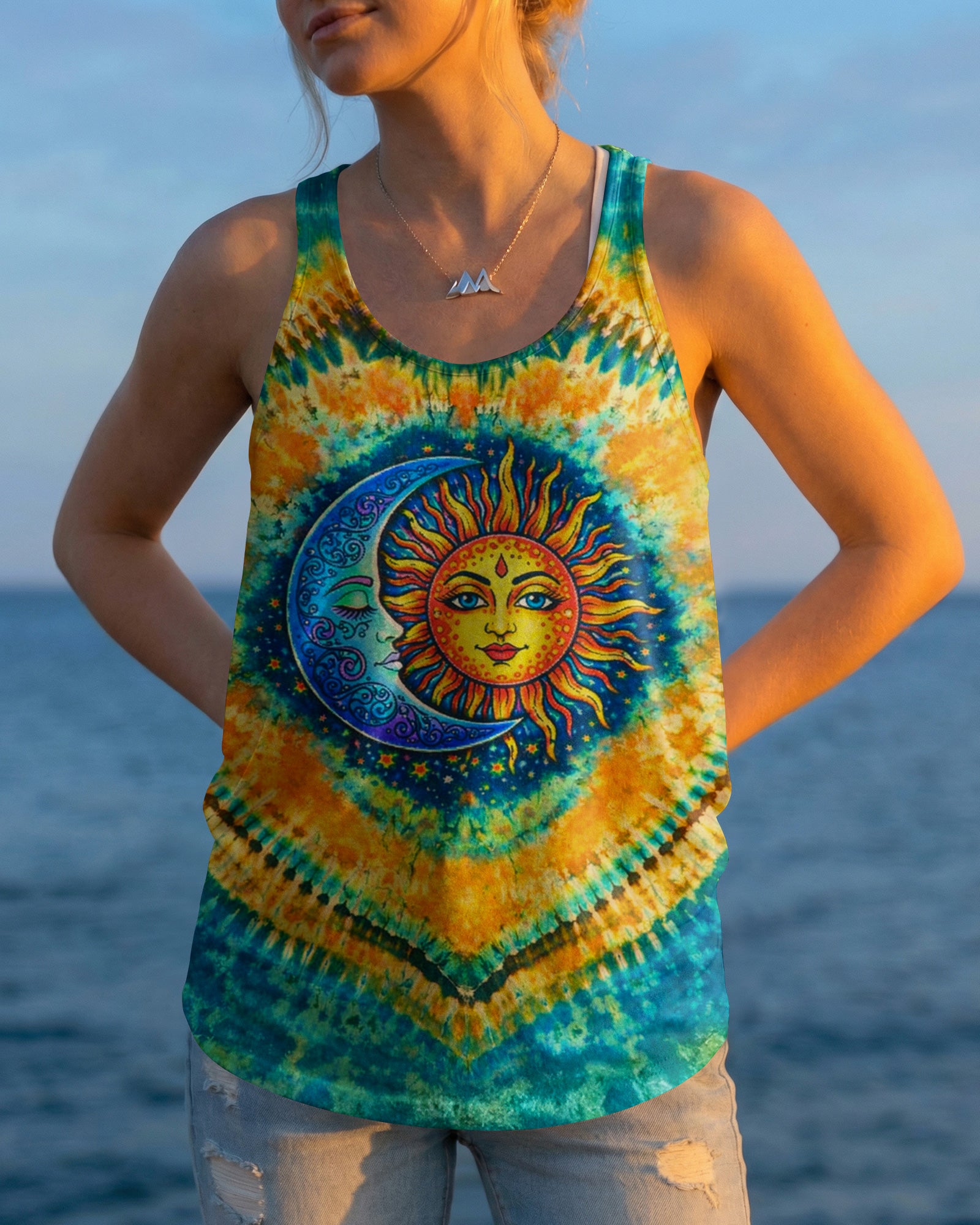 HIPPIE SUN & MOON  SWIRL ALL OVER PRINT - TLTW0203262