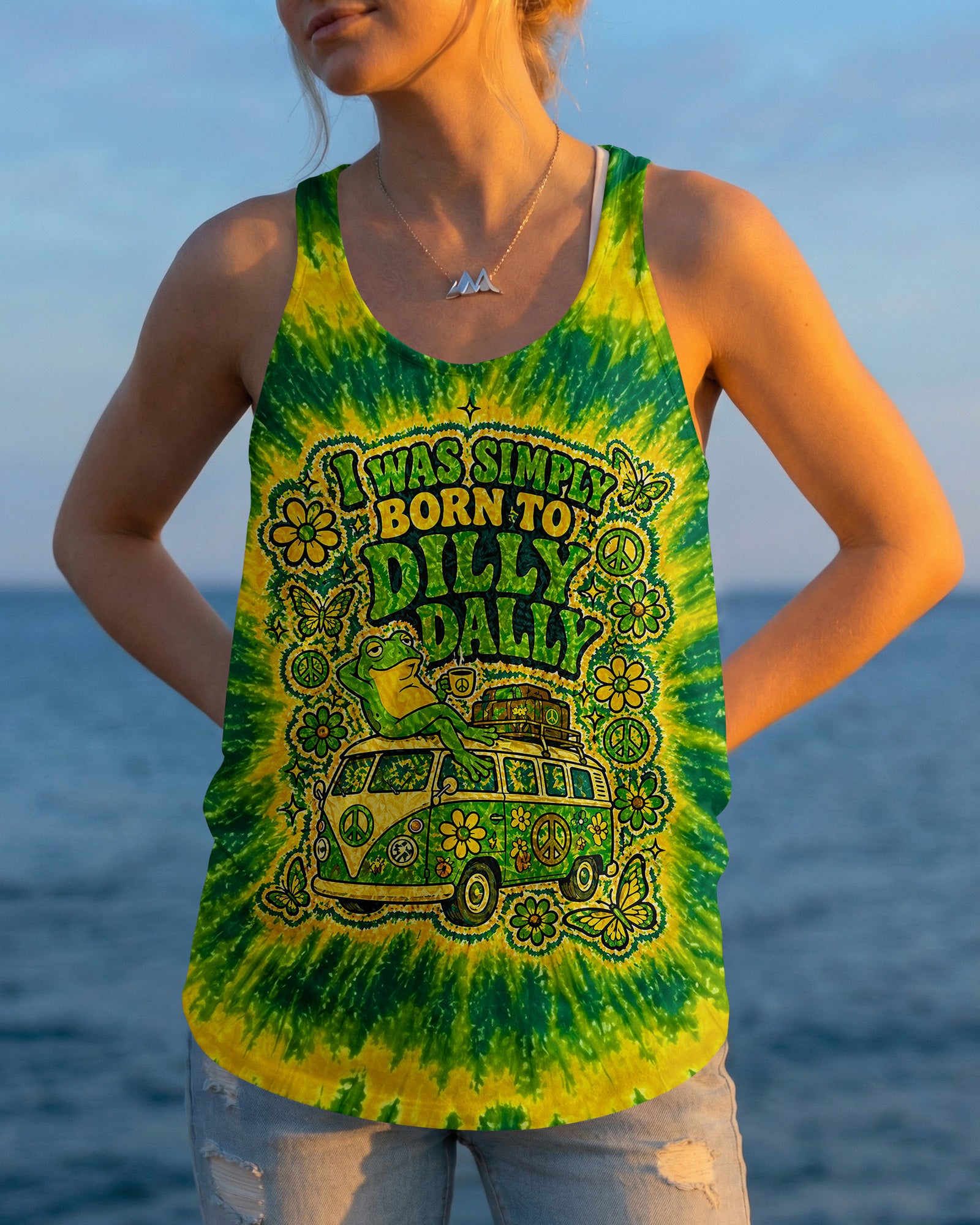 I WAS SIMPLY BORN TO DILLY DALLY FROG ALL OVER PRINT - TLNO2804261