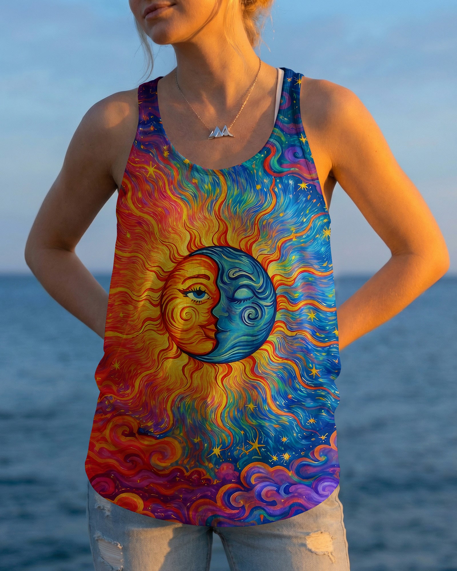 HIPPIE SUN MOON ART ALL OVER PRINT - TLNO2602261