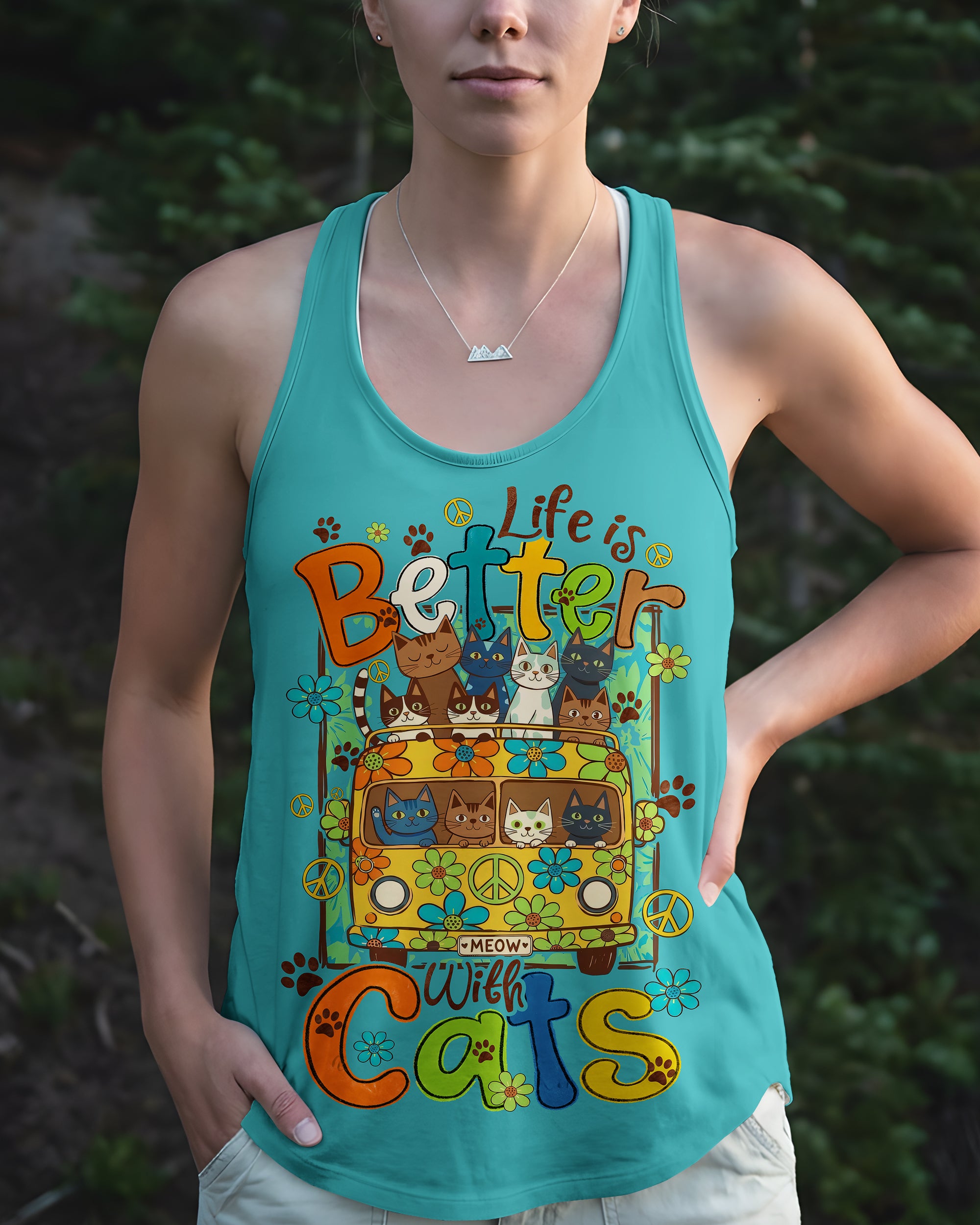 LIFE IS BETTER WITH CATS ALL OVER PRINT - TYQY2206261