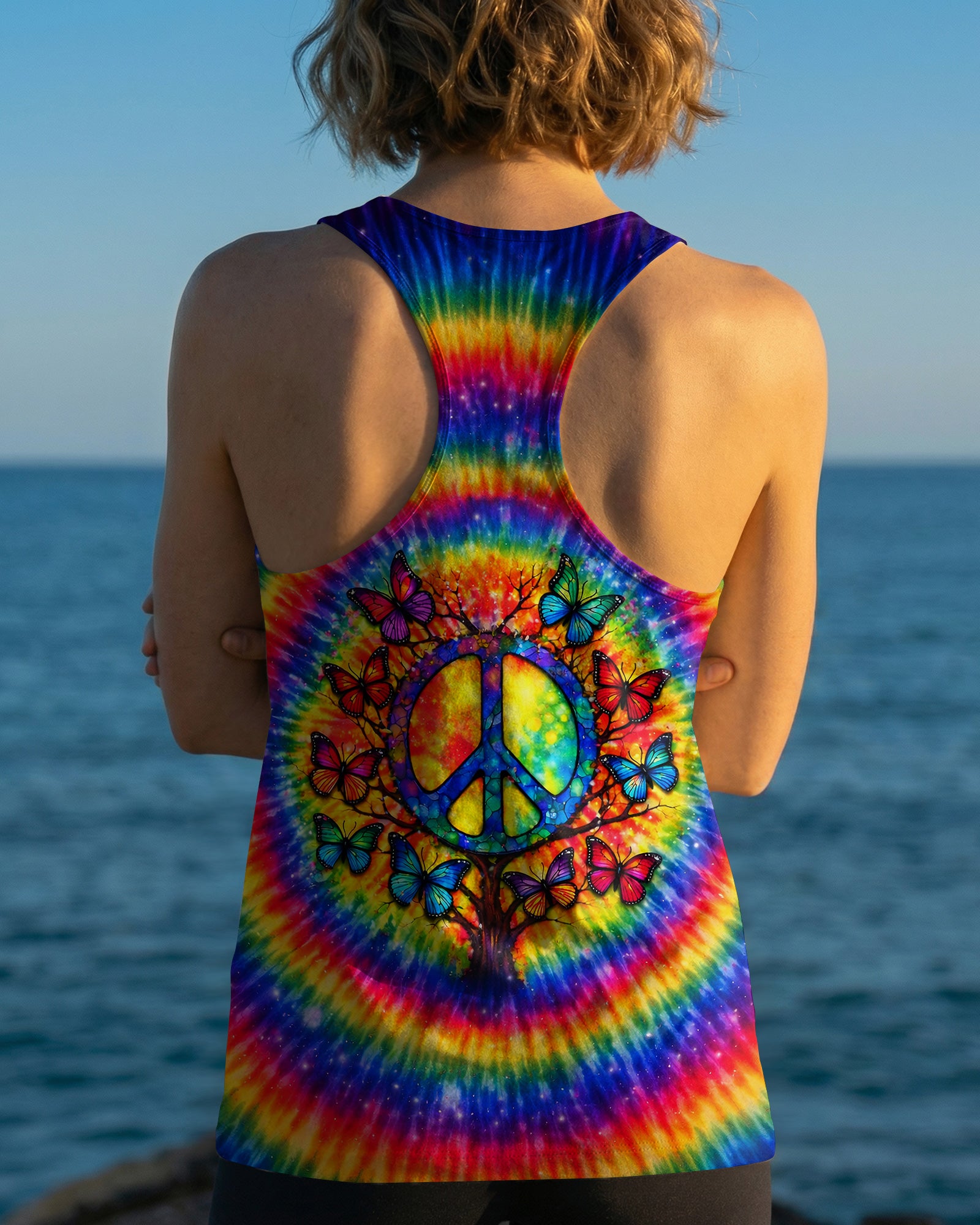 I BELIEVE THERE ARE ANGELS AMONG US PEACE BUTTERFLY SWIRL ALL OVER PRINT - TLNO1302261