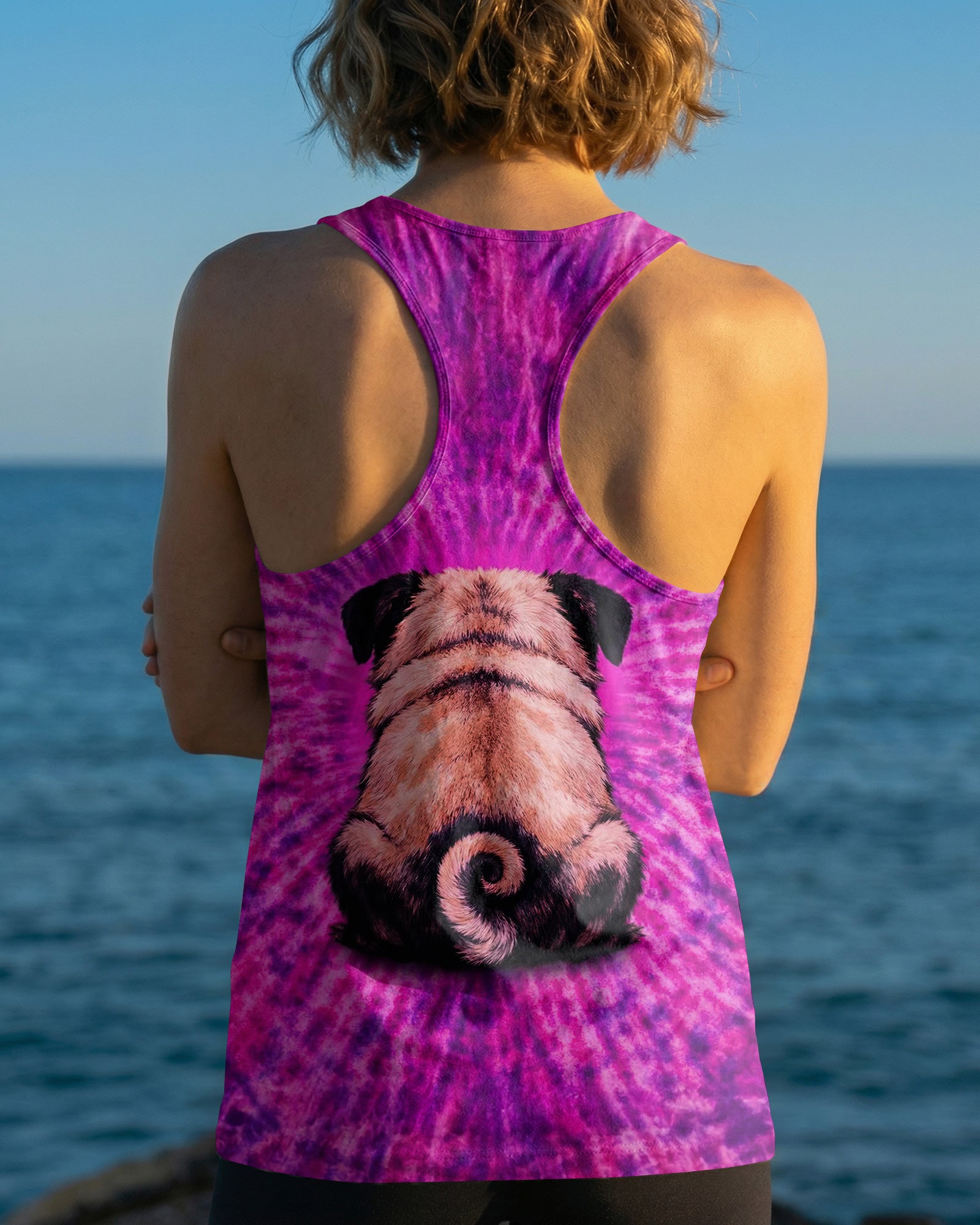 PUG DOG PURPLE & PINK SWIRL ALL OVER PRINT - TLNT2502261