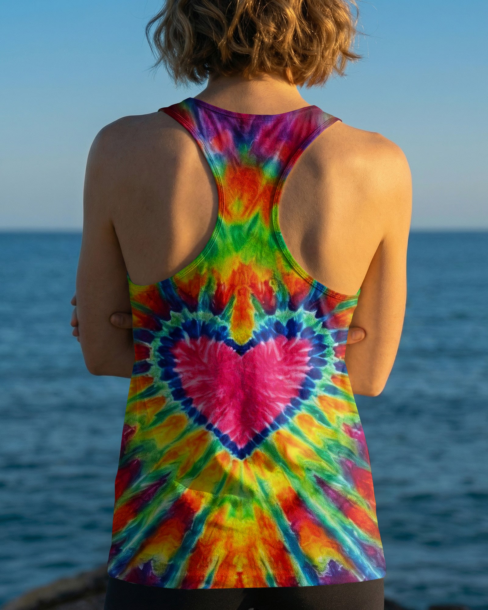 HEART PAW PRINT COLORFUL SWIRL ALL OVER PRINT  - TLNO0104261