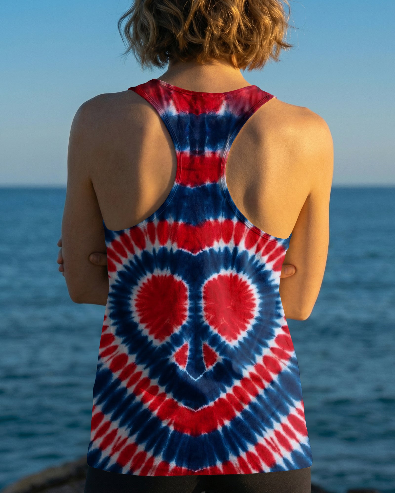 RED WHITE AND BLUE HEART PEACE ALL OVER PRINT - TYPQ1803262