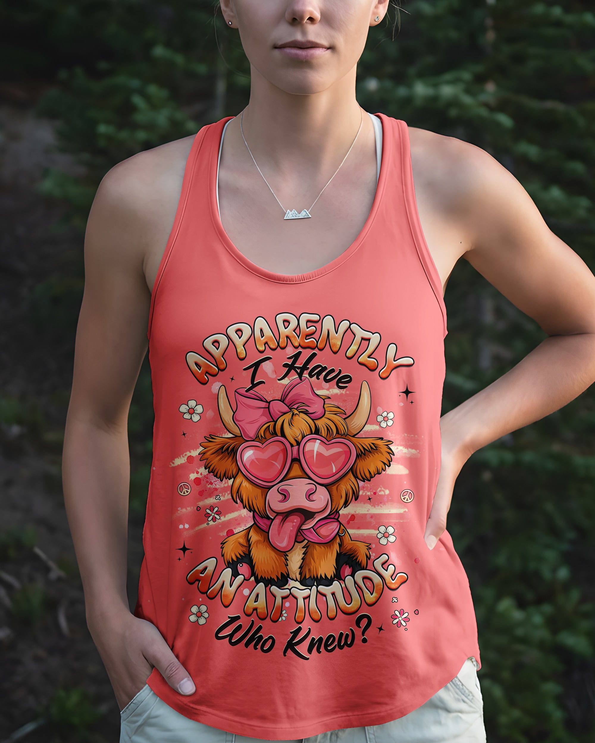APPARENTLY I HAVE AN ATTITUDE WHO KNEW COW ALL OVER PRINT - TLHG0603262