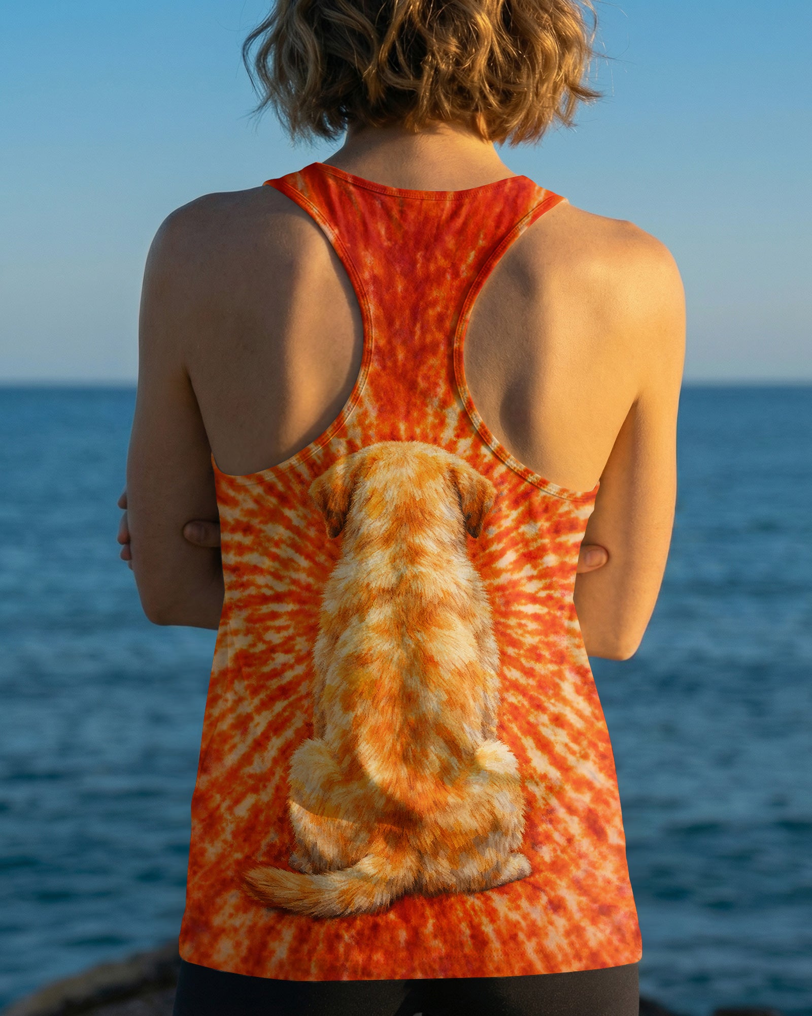 LABRADOR RETRIEVER  DOG ORANGE SWIRL ALL OVER PRINT   - TLNT0703261
