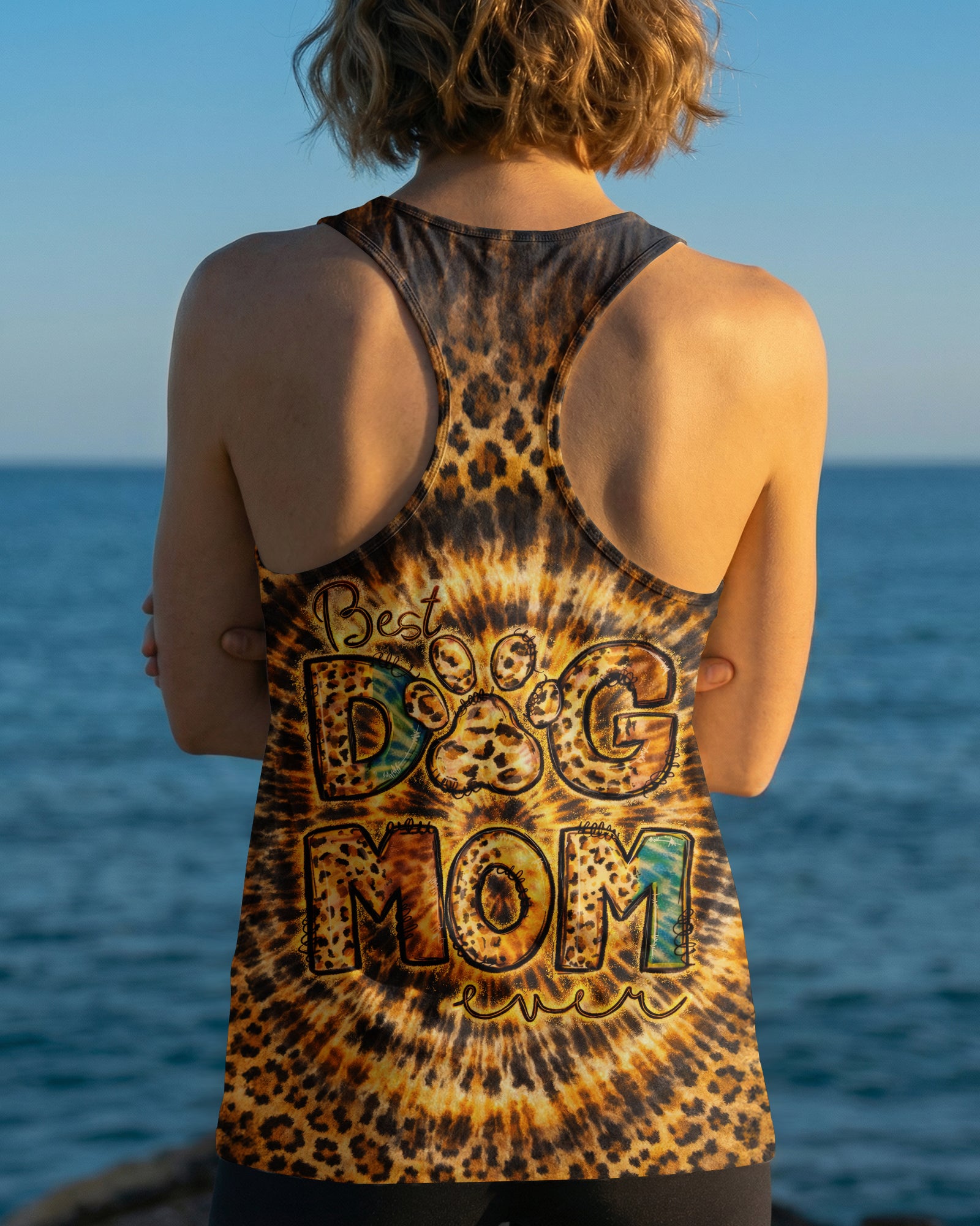 BEST DOG MOM EVER LEOPARD SWIRL ALL OVER PRINT   - TLNT1003261