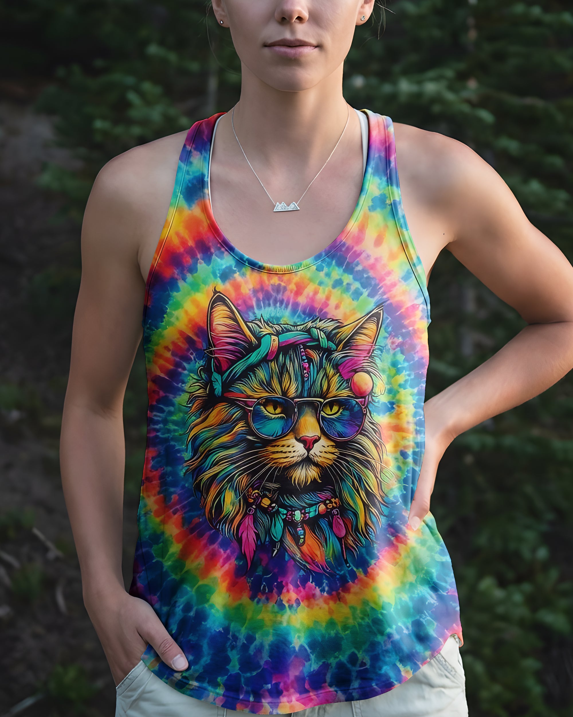 HIPPIE CAT SWIRL ALL OVER PRINT - TLNO0202261