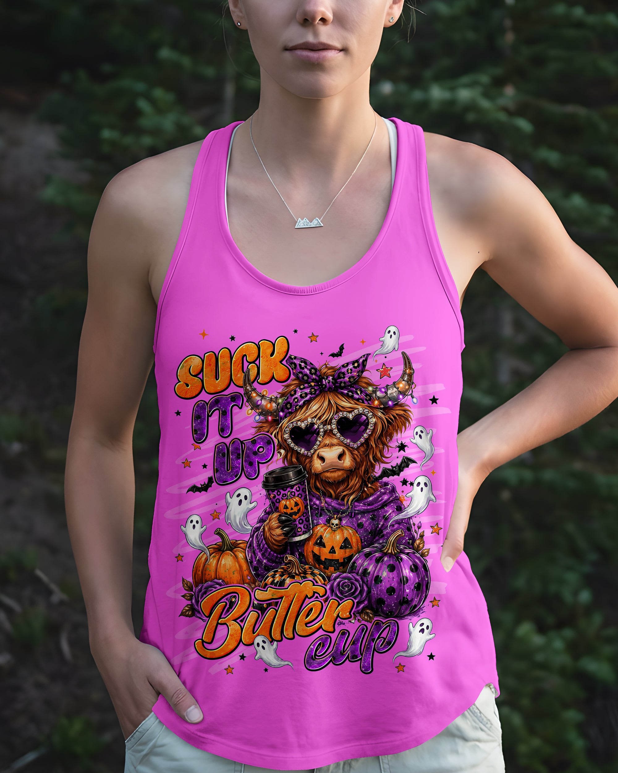 SUCK IT UP BUTTERCUP HIGHLAND COW HALLOWEEN ALL OVER PRINT  - TLNT2207261