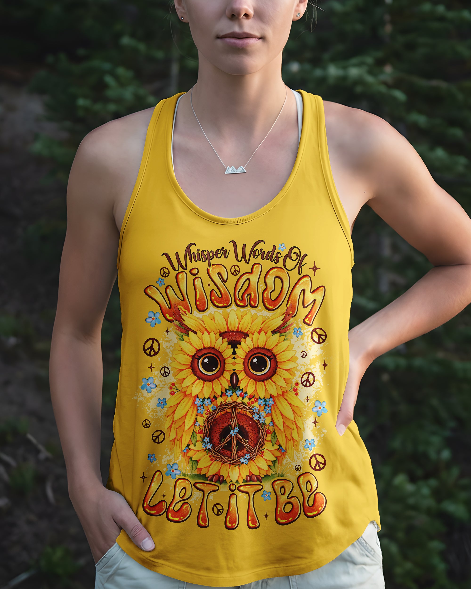 WHISPER WORDS OF WISDOM LET IT BE OWL SUNFLOWER ALL OVER PTINT - TYQY2303262