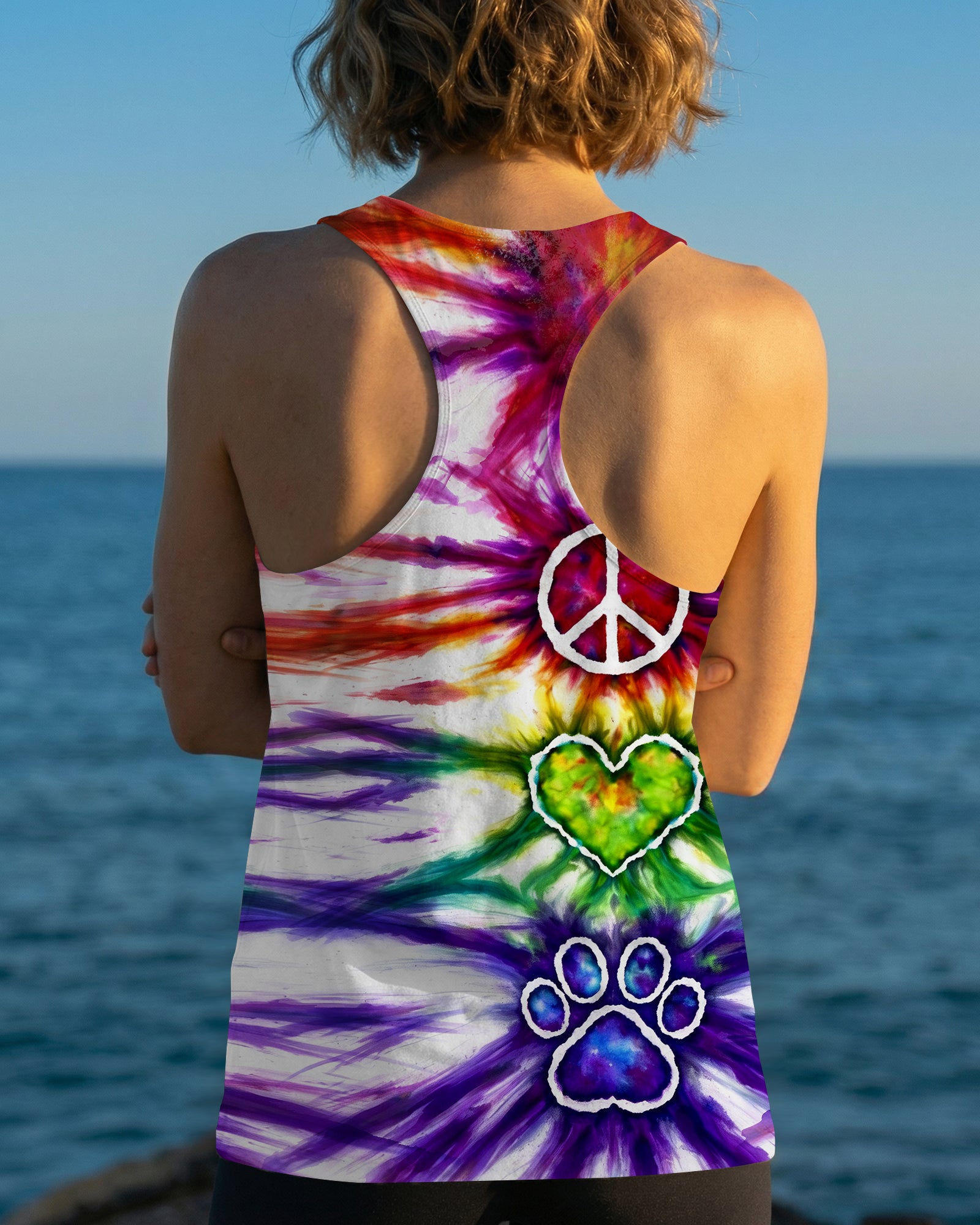 PEACE LOVE PAW PRINT SWIRL ALL OVER PRINT - TLHG2003263