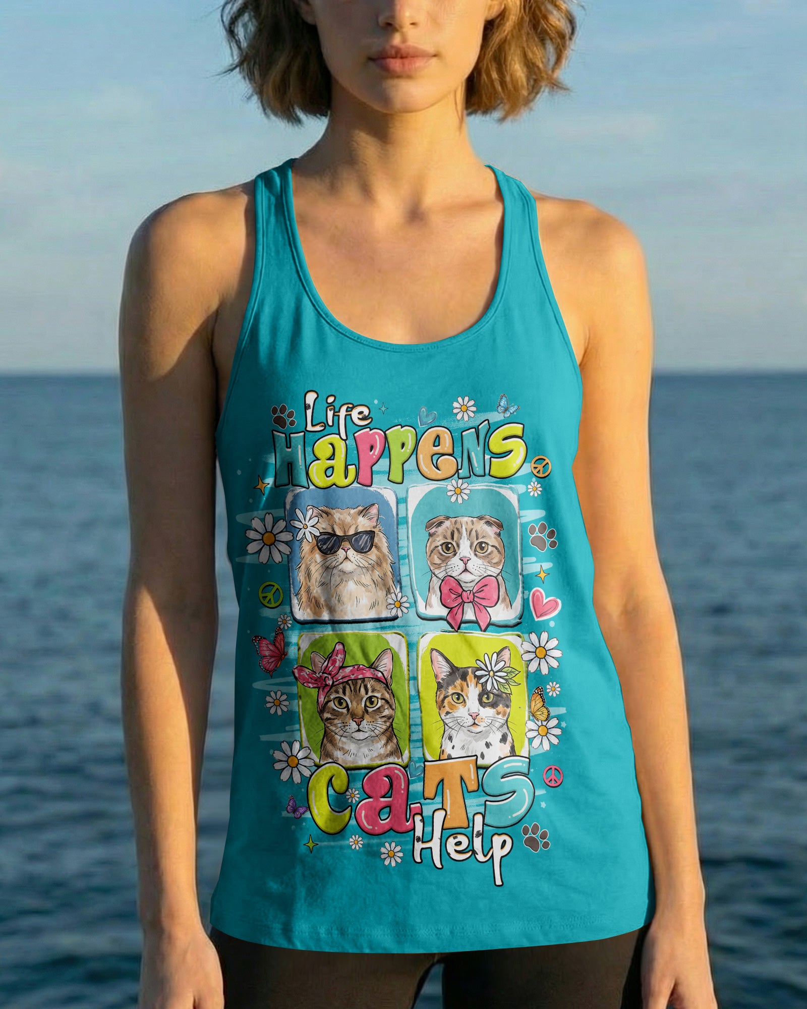 LIFE HAPPENS CATS HELP ALL OVER PRINT - TLHN2907264