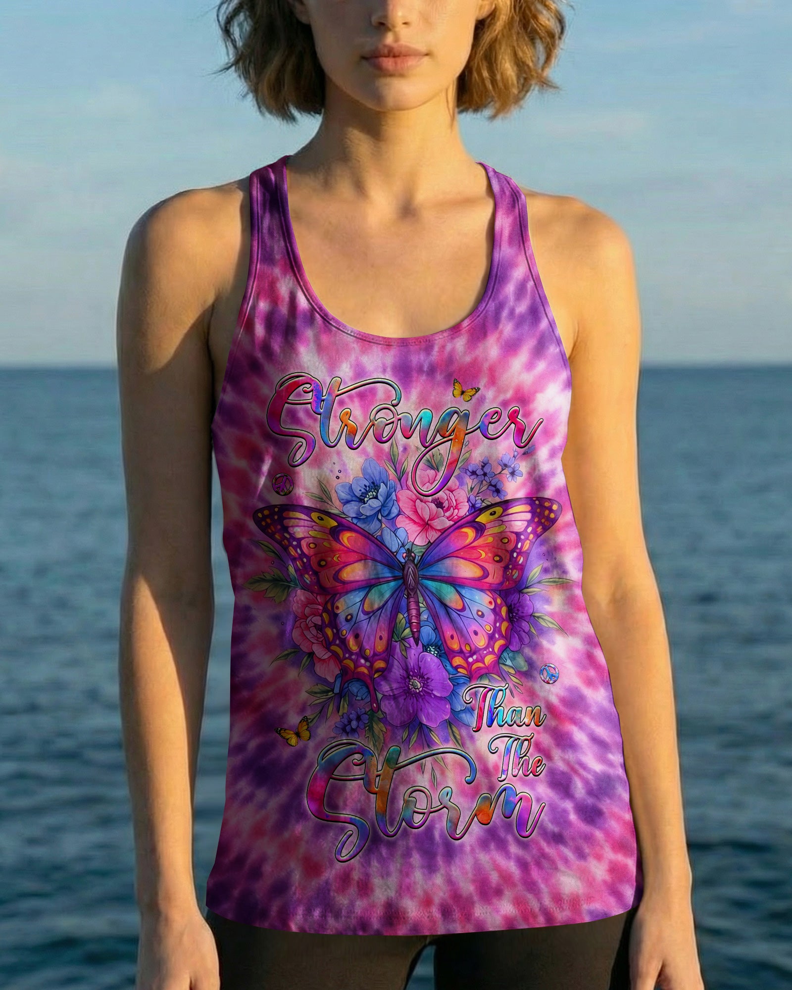 STRONGER THAN THE STORM BUTTERFLY SWIRL ALL OVER PRINT  - TLHG3003261