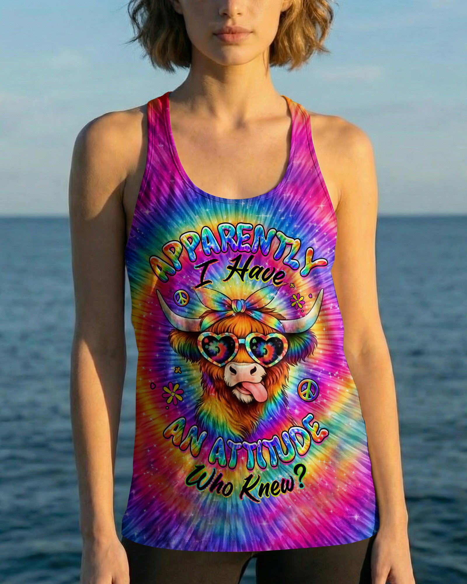 APPARENTLY I HAVE AN ATTITUDE WHO KNEW COW ALL OVER PRINT - YHHG2502262