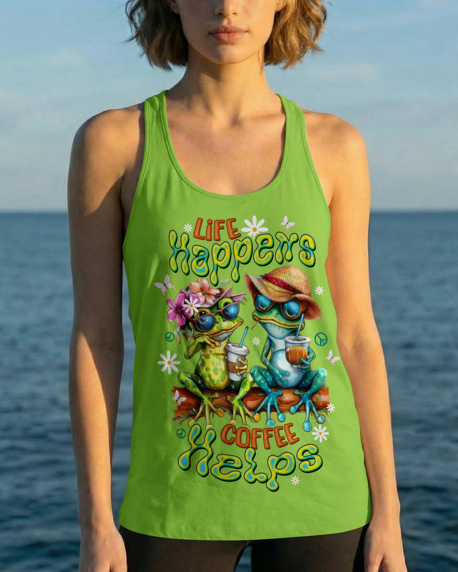 LIFE HAPPENS COFFEE HELPS FROG ALL OVER PRINT - TLTW2603263