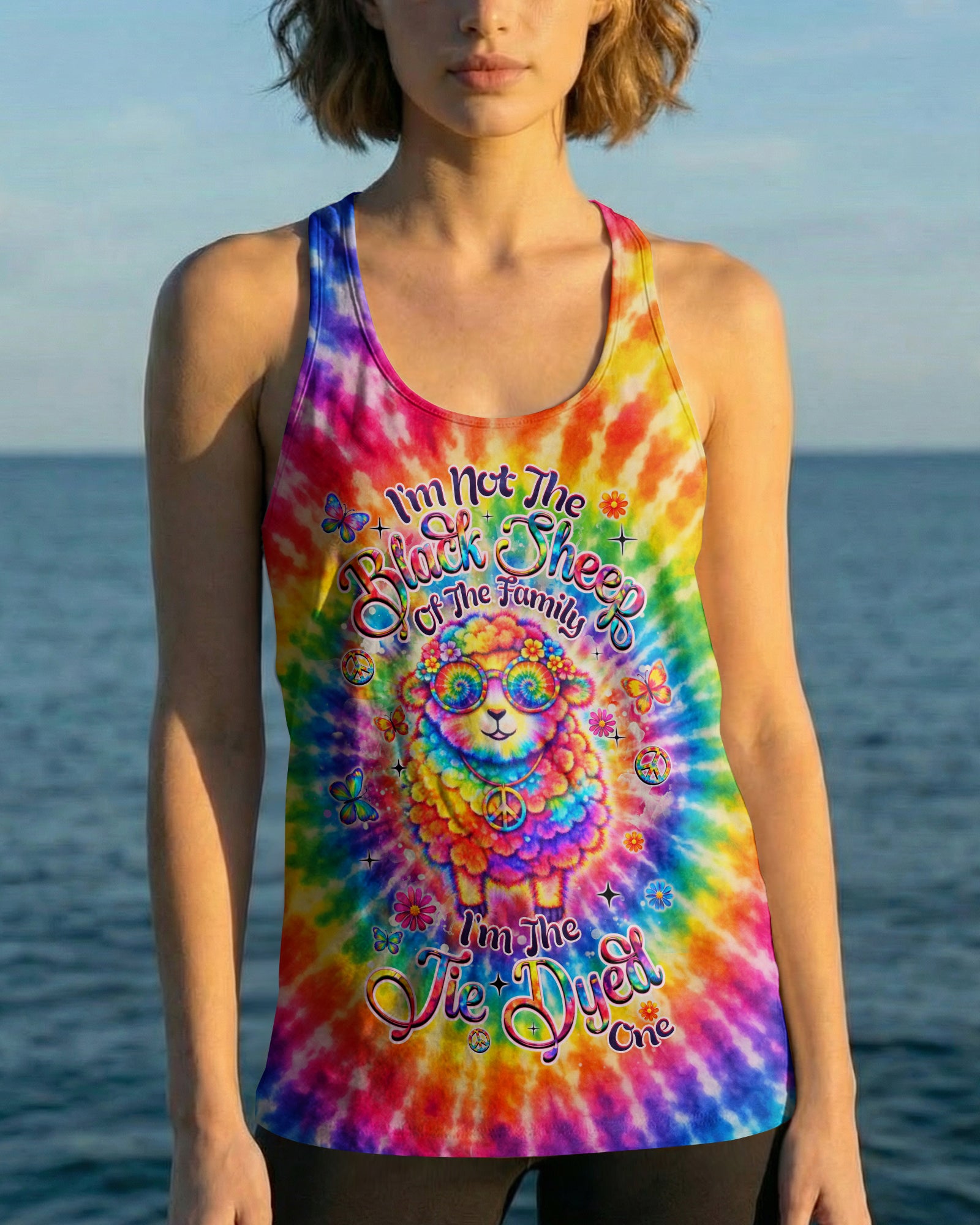 I'M NOT THE BLACK SHEEP COLORFUL SWIRL ALL OVER PRINT  - TLHN2703263
