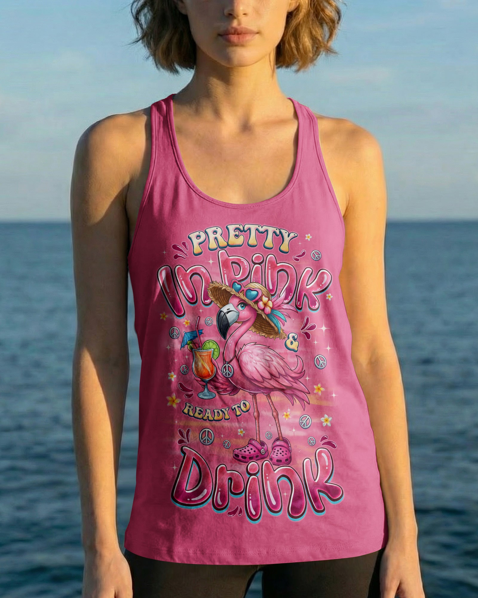 PRETTY IN PINK FLAMINGO ALL OVER PRINT - TYQY3103261