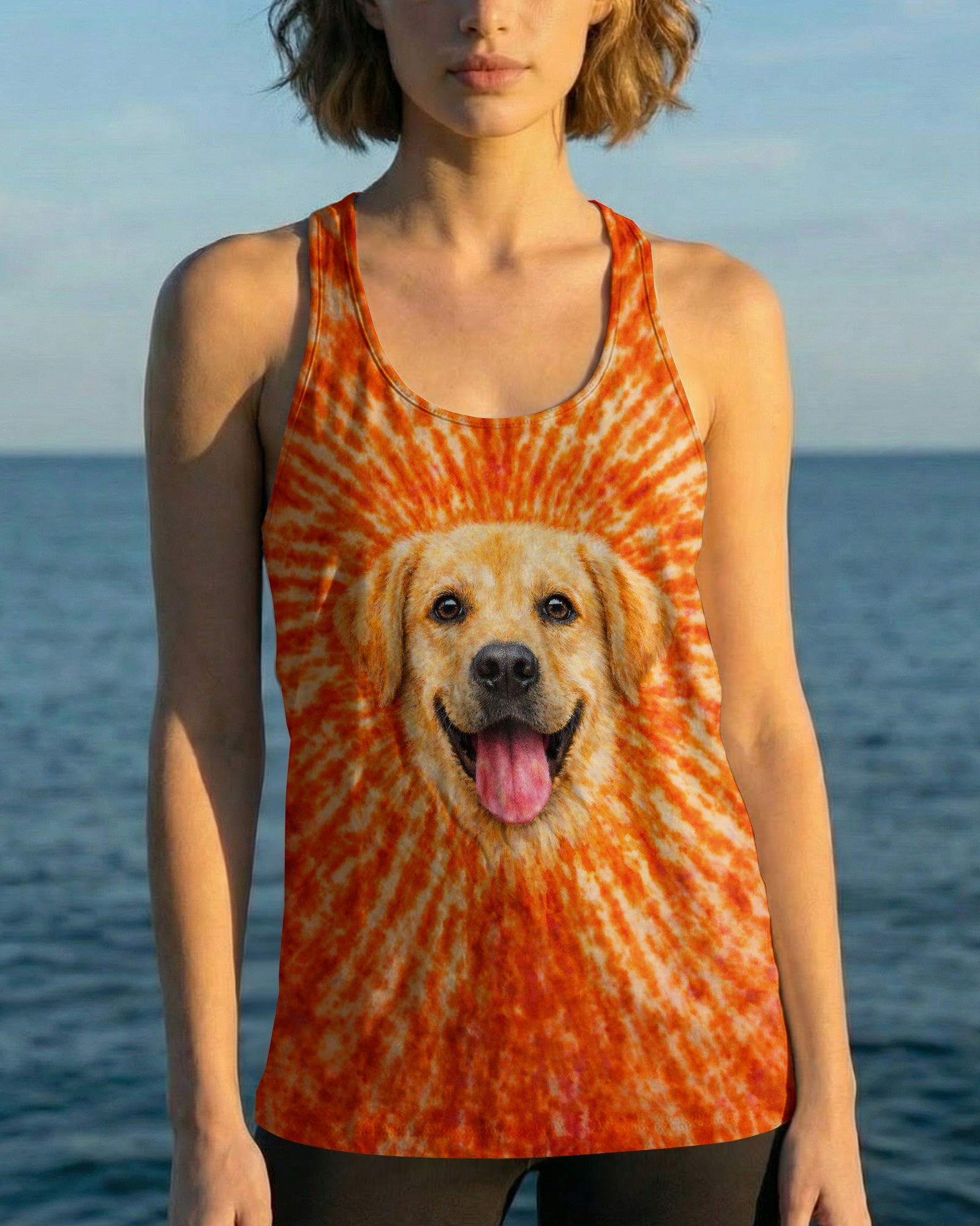 LABRADOR RETRIEVER  DOG ORANGE SWIRL ALL OVER PRINT   - TLNT0703261