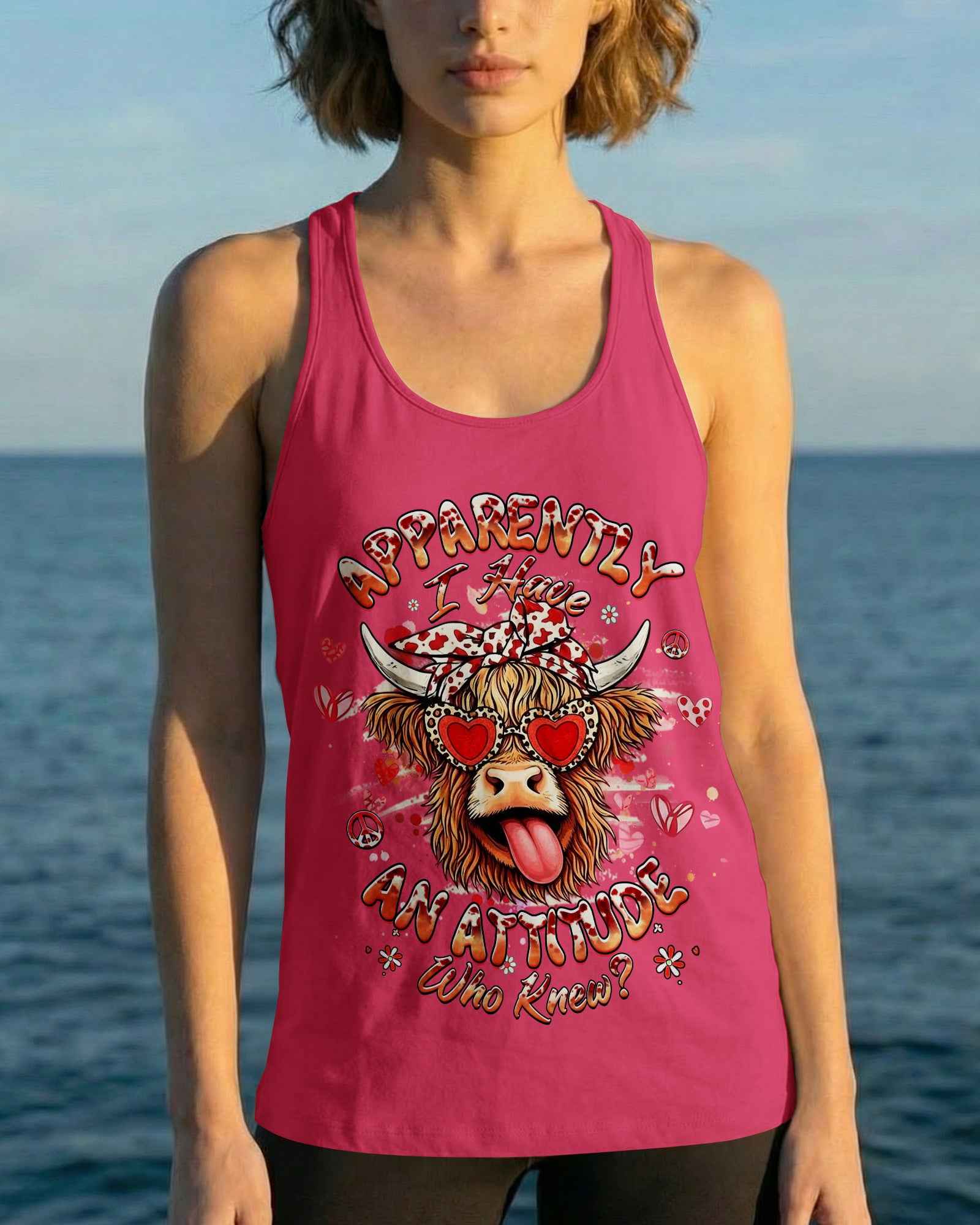 APPARENTLY I HAVE AN ATTITUDE WHO KNEW COW ALL OVER PRINT - YHHG1002261