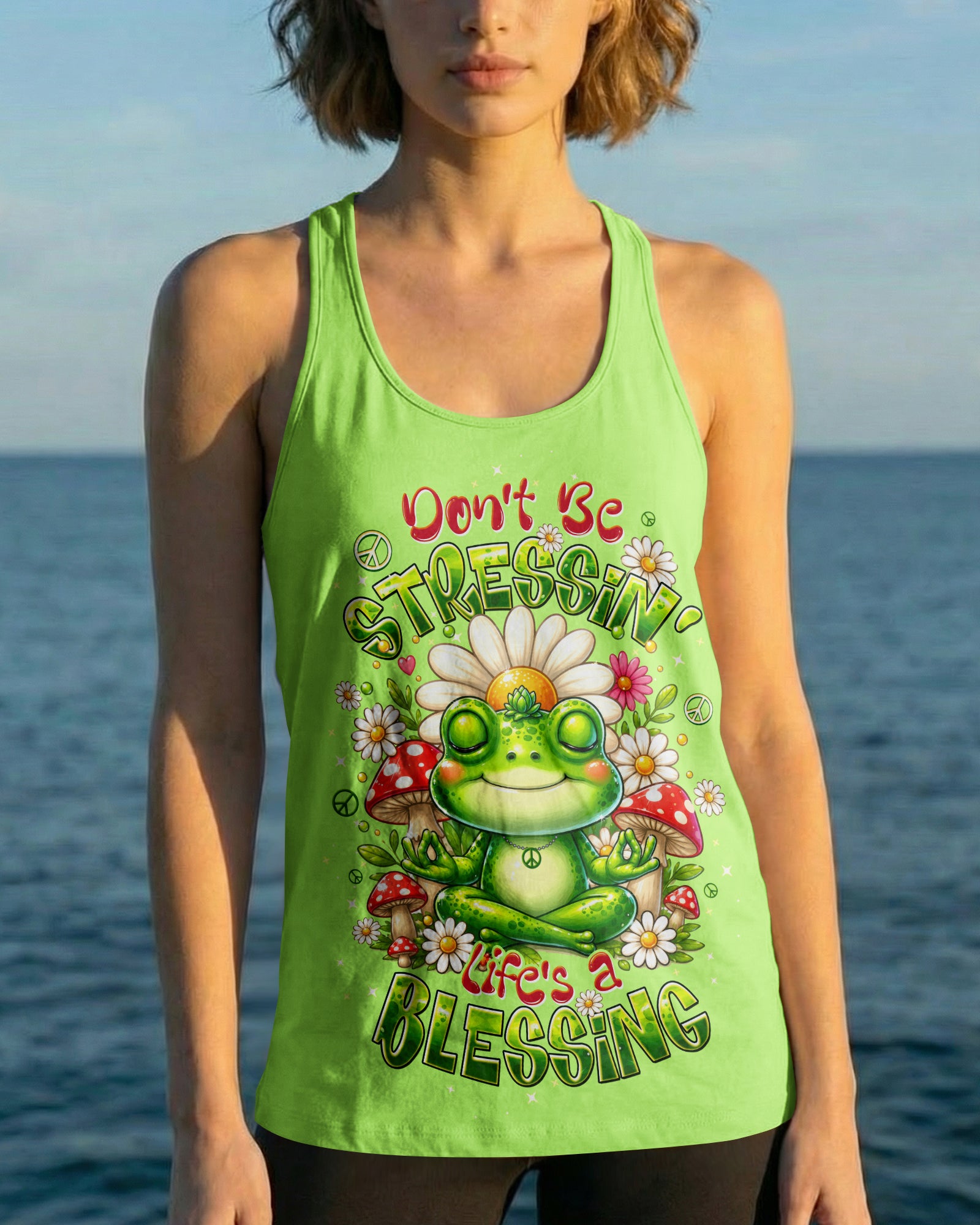 DON'T BE STRESSIN' FROG ALL OVER PRINT - TLTW1307263